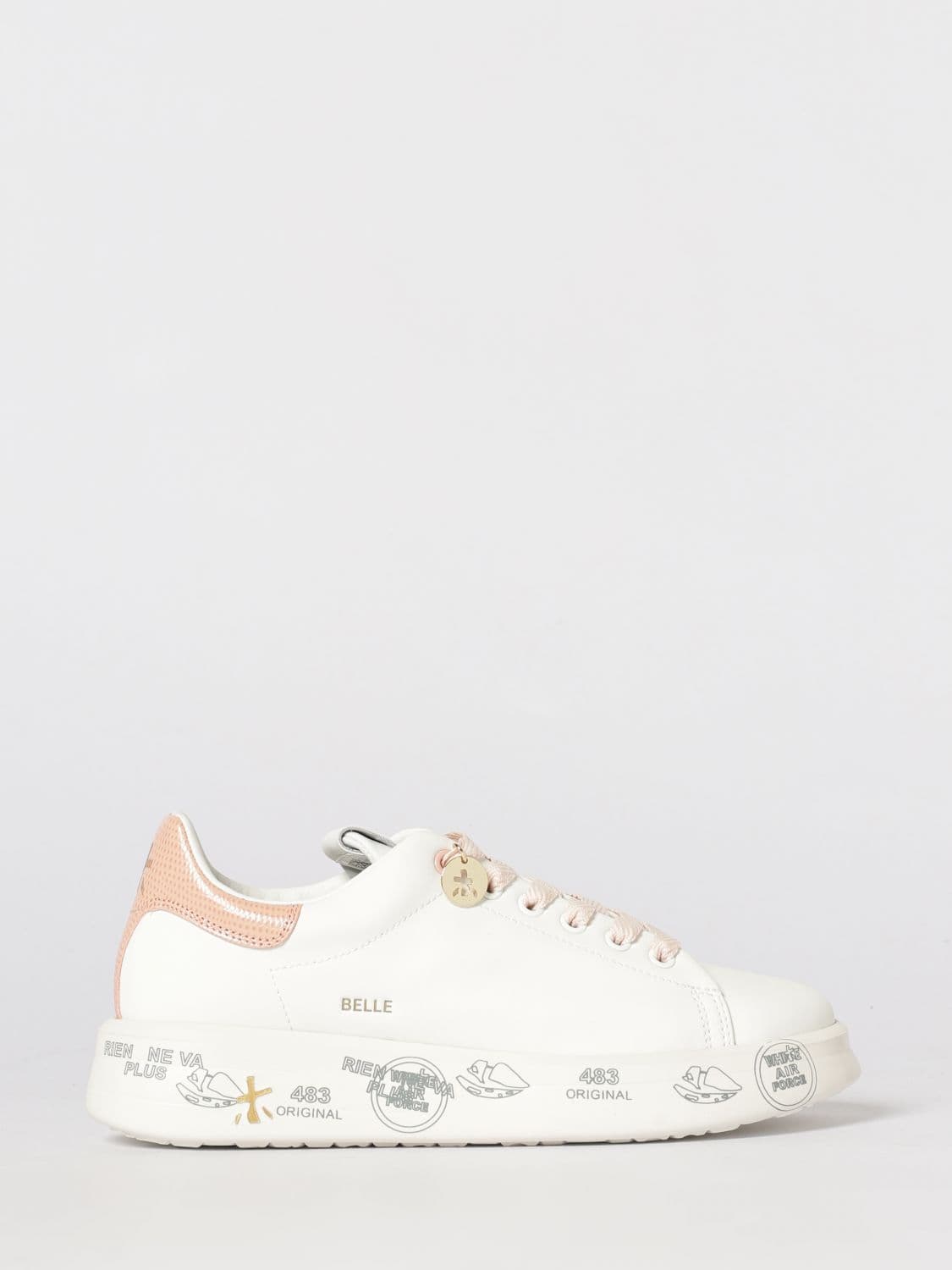 Premiata Belle Leather Sneakers with Rhinestones