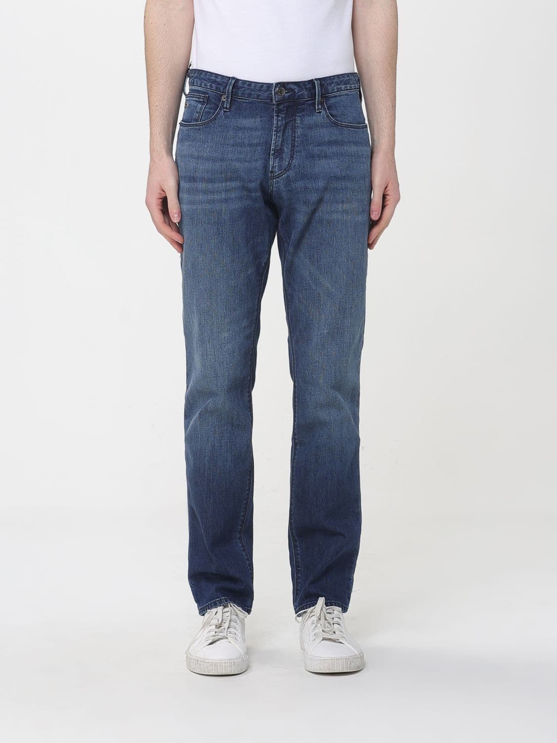 Emporio Armani Cotton Denim Straight Jeans