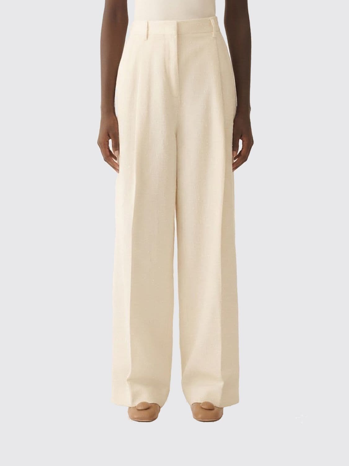 Fabiana Filippi Virgin Wool Blend Wide-Leg Trousers