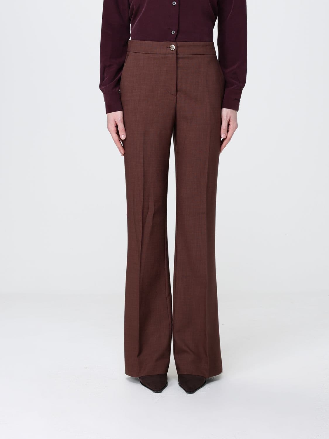 Pinko Flared Trousers in Stretch Viscose