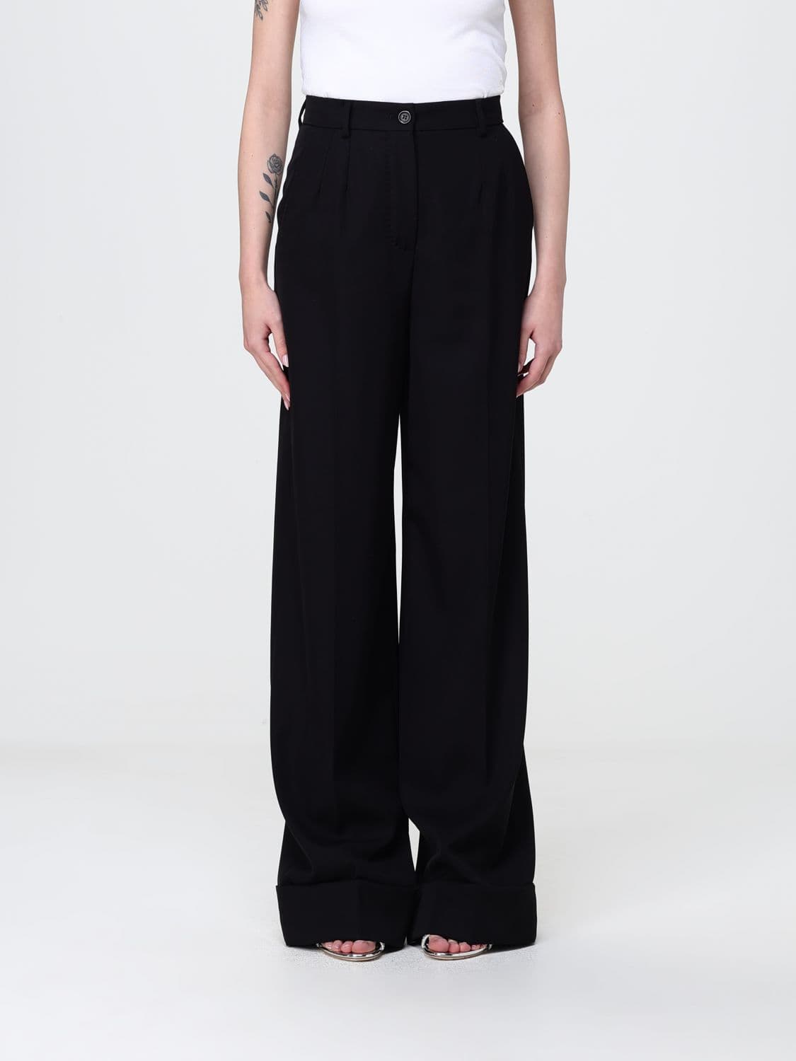 Dolce & Gabbana Wide Leg Virgin Wool Trousers