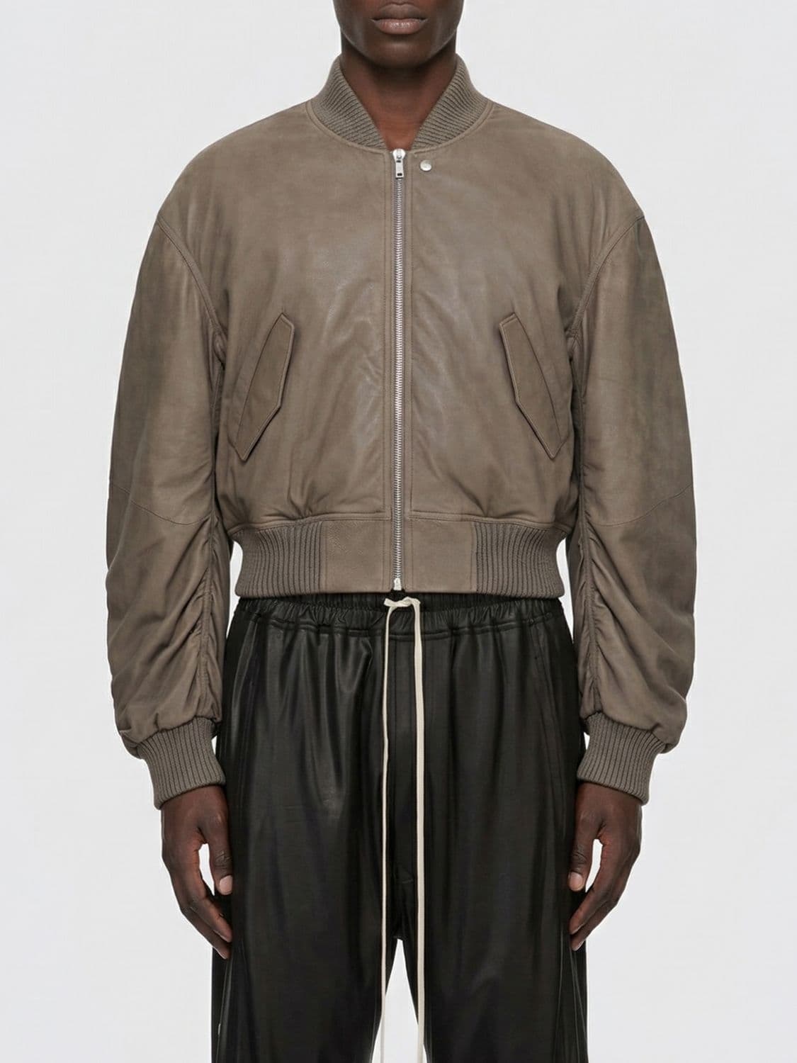 Rick Owens Leather Bomber Jacket