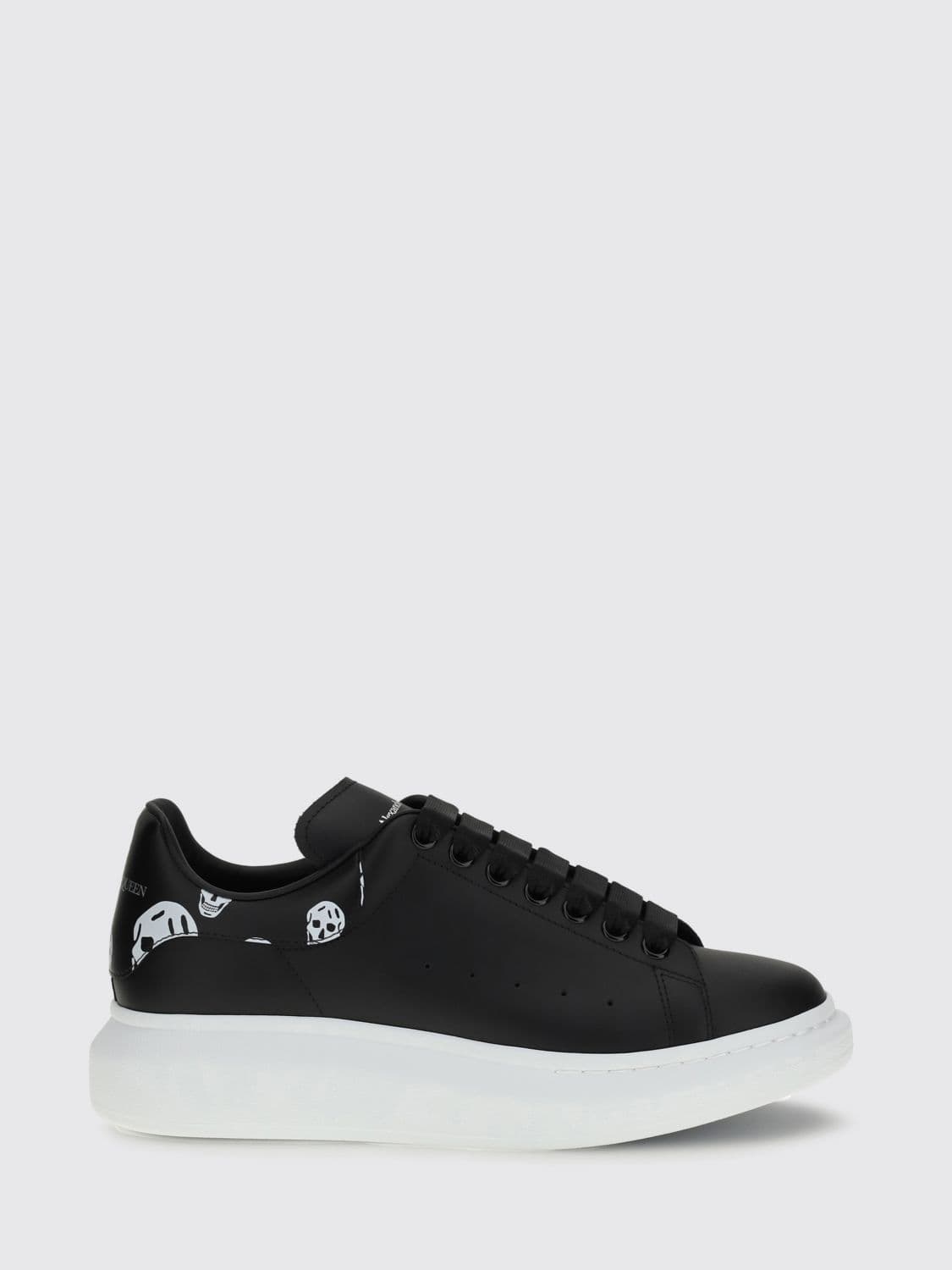 Mcqueen Oversize Leather Sneakers with Skull Print