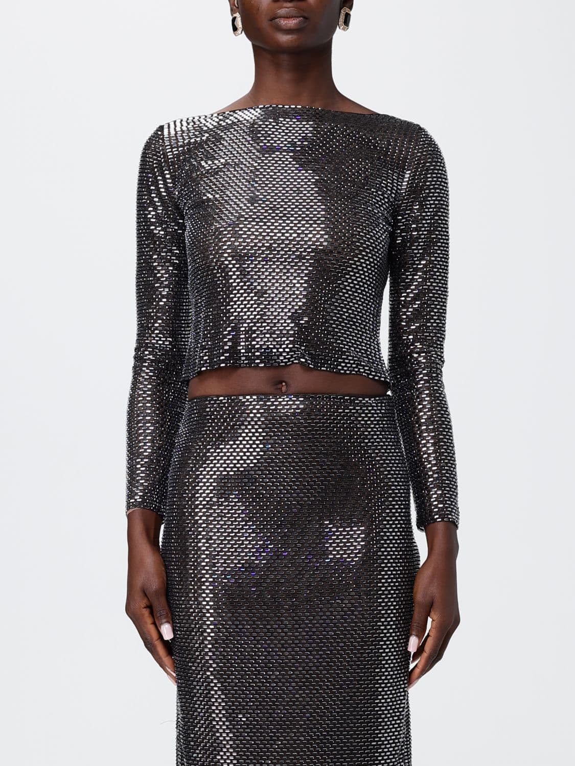 Self-Portrait Jersey Top with Rhinestones · 8