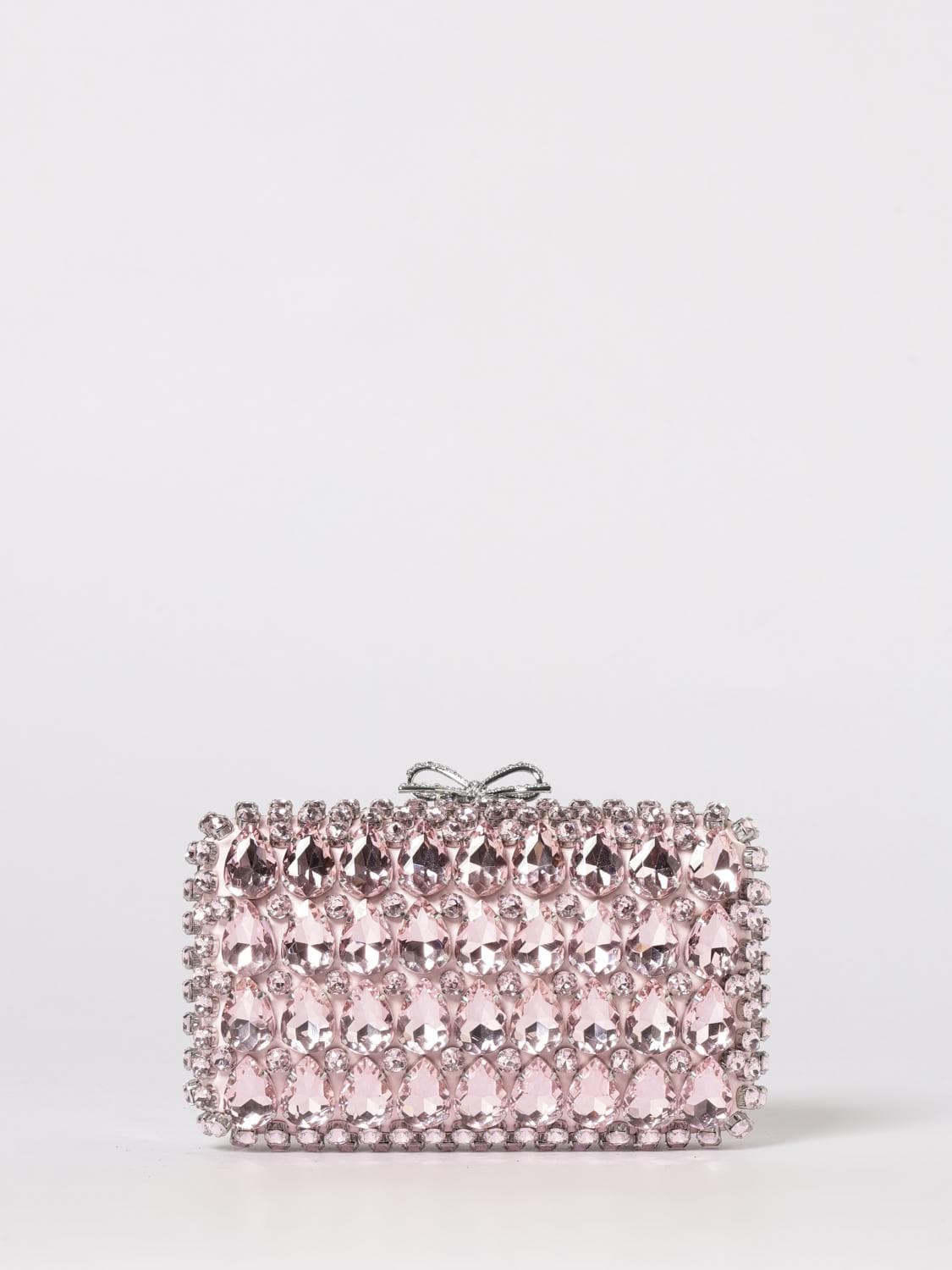 Self-Portrait Satin Clutch with Rhinestones · OS