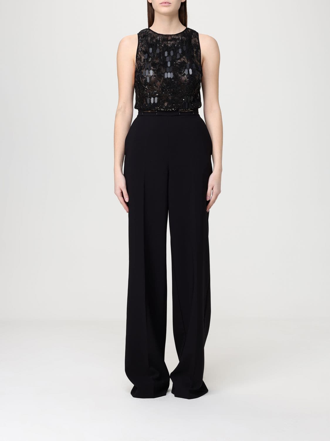 Elisabetta Franchi Lace Jumpsuit with Sequins
