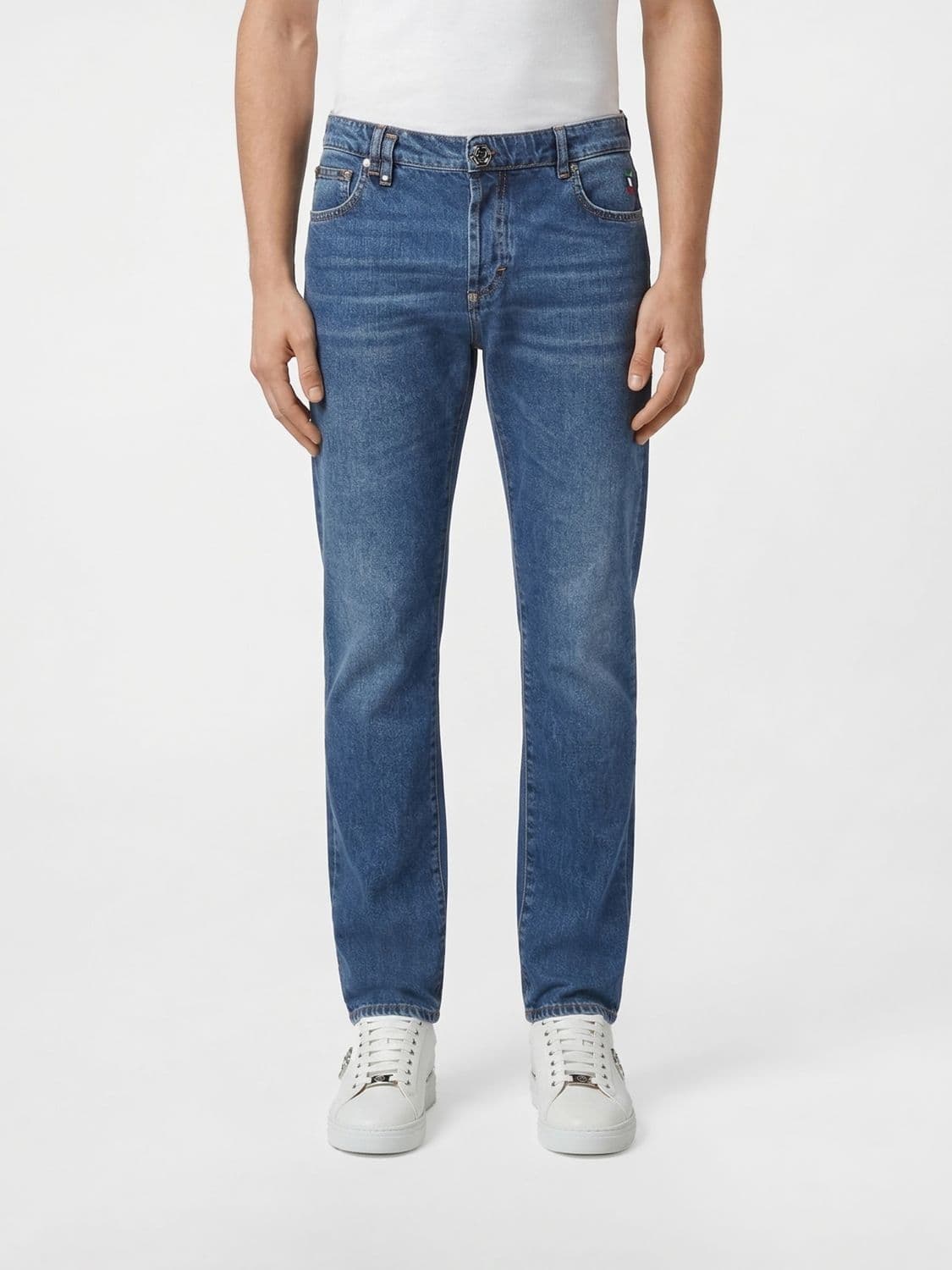 Philipp Plein Cotton Denim Slim Fit Jeans
