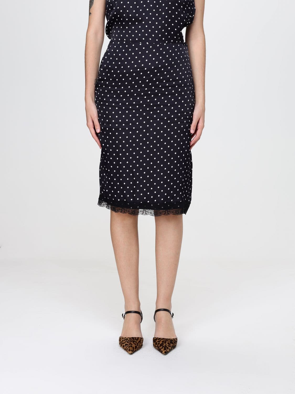 Mar De Margaritas Polka Dot Pencil Skirt