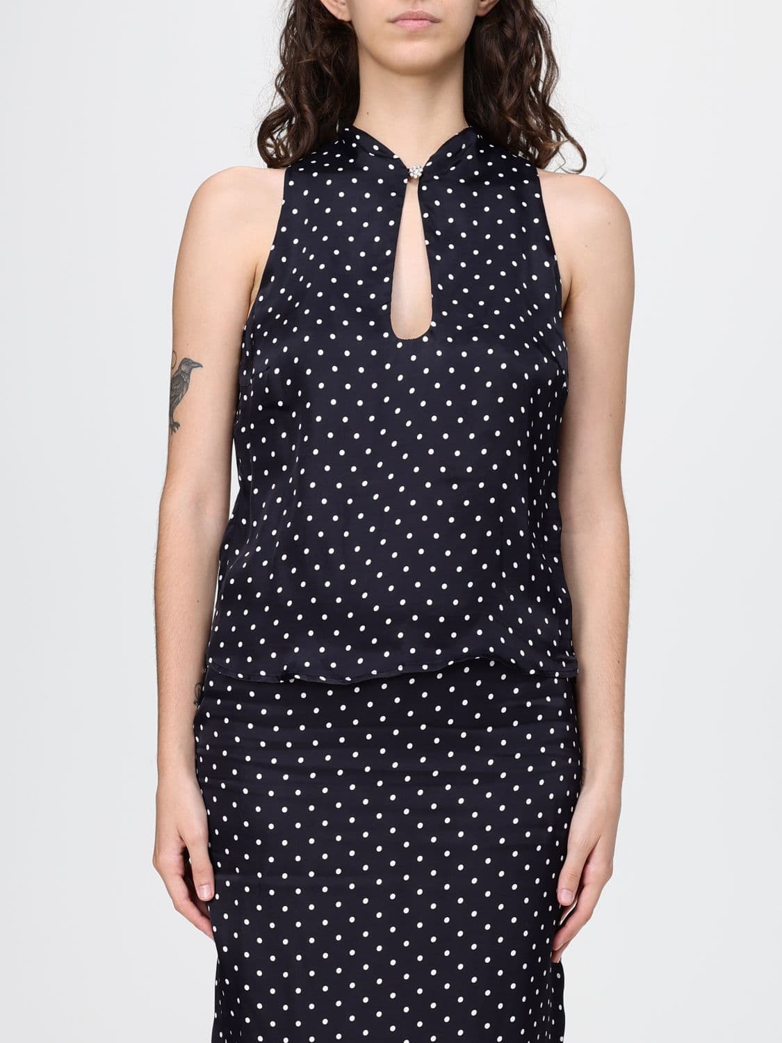 Mar De Margaritas Polka Dot Satin Top