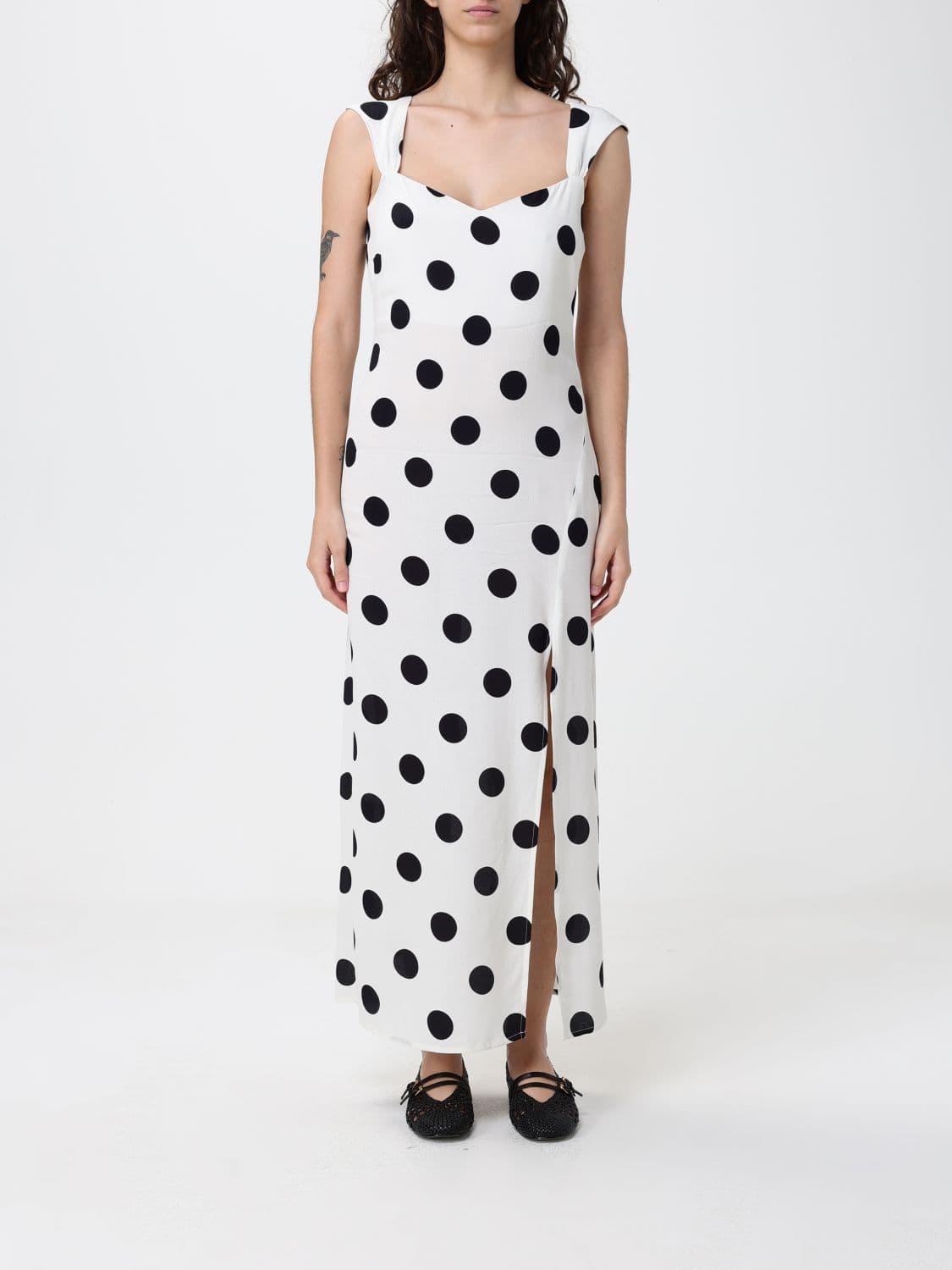 Mar De Margaritas Polka Dot Viscose Long Dress