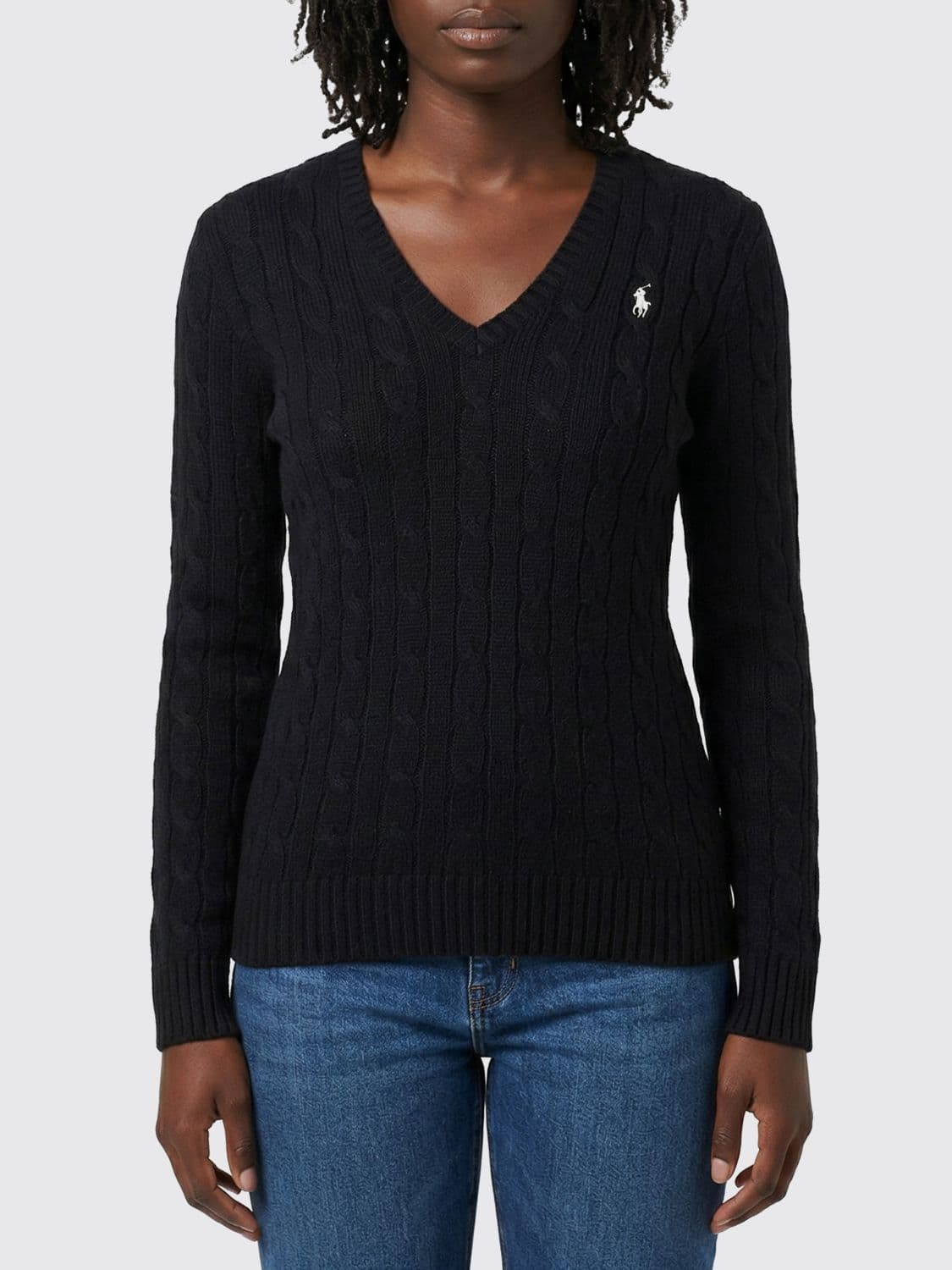 Ralph Lauren Cotton V-neck Sweater with Traces