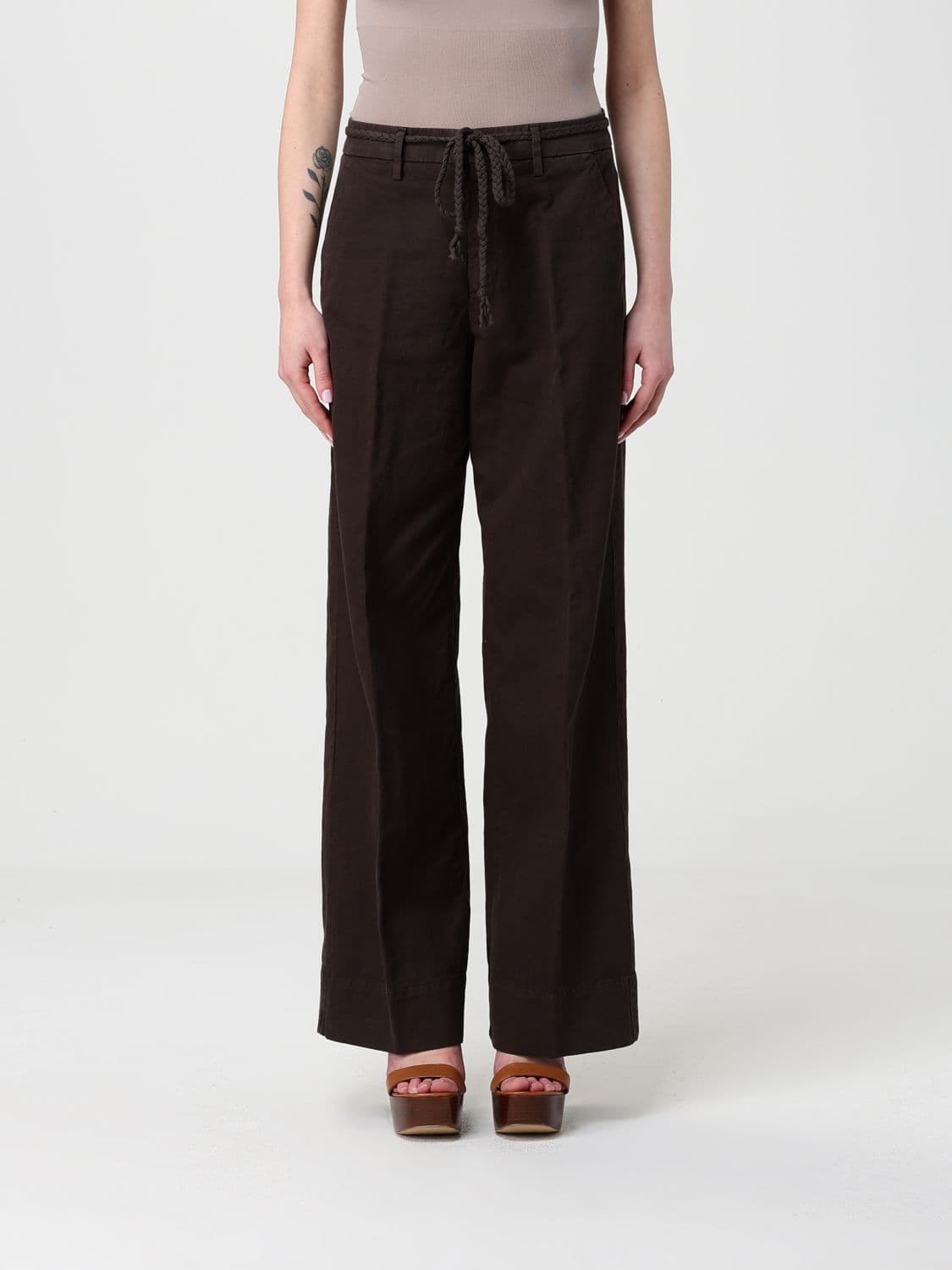 Mason's Wide Leg Trousers in Cotton and Linen