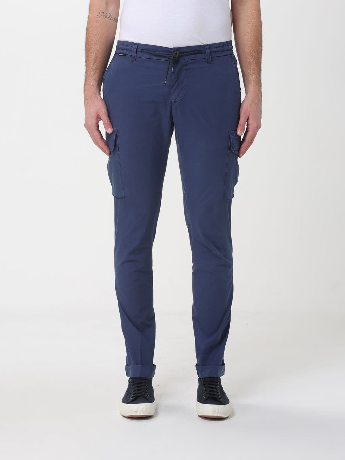 Mason's Cargo Trousers in Wool and Cotton Blend