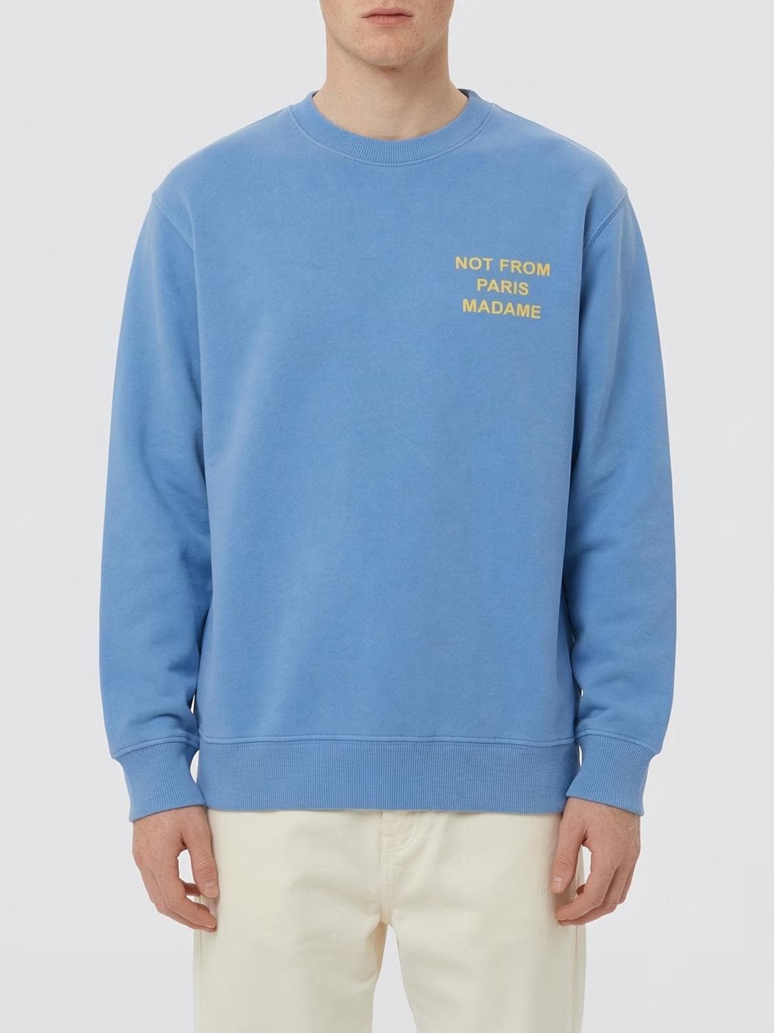 Drôle De Monsieur Cotton Crewneck Sweatshirt with Slogan