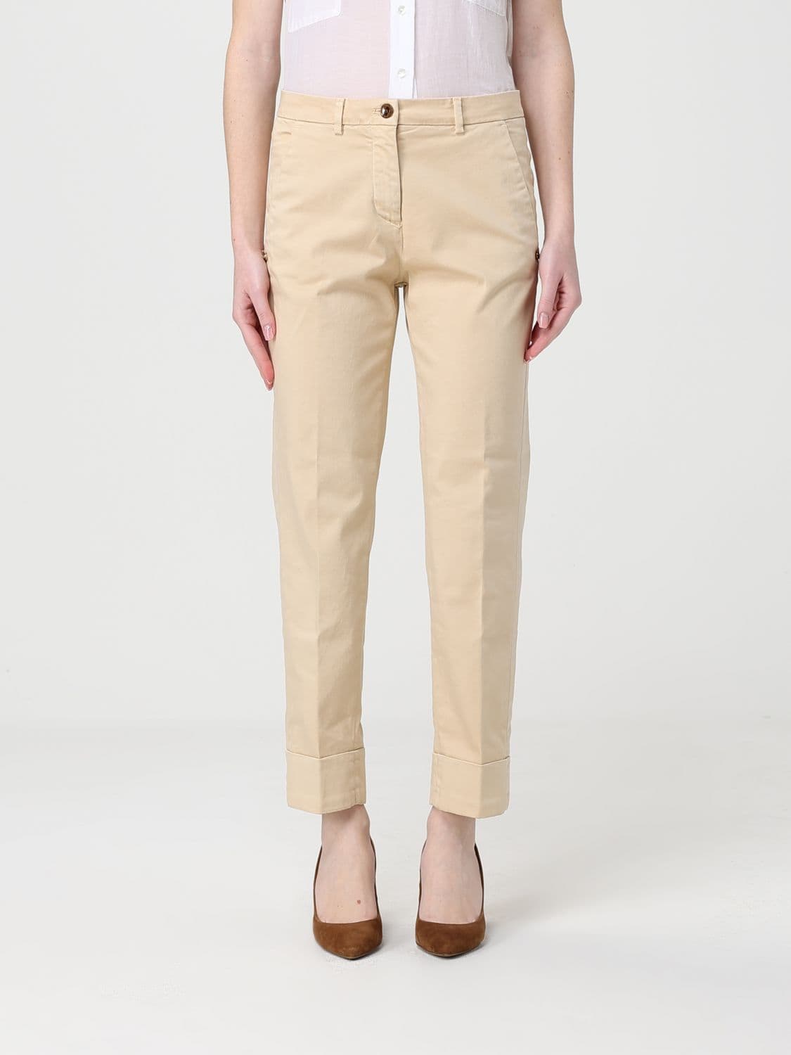 Mason's Stretch Cotton Cropped Fit Trousers