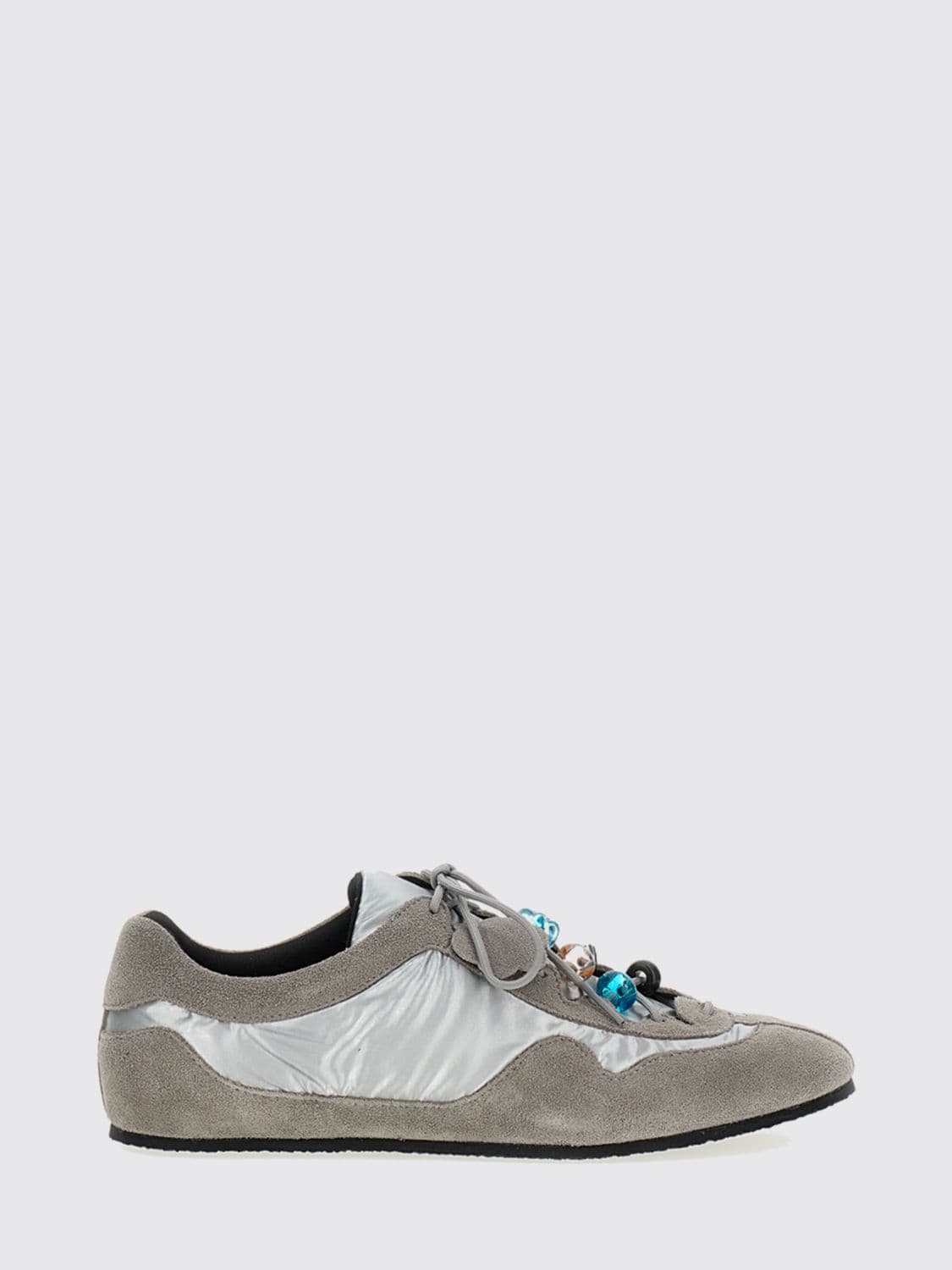 Cecilie Bahnsen Blaise Suede And Nylon Sneakers With Beads