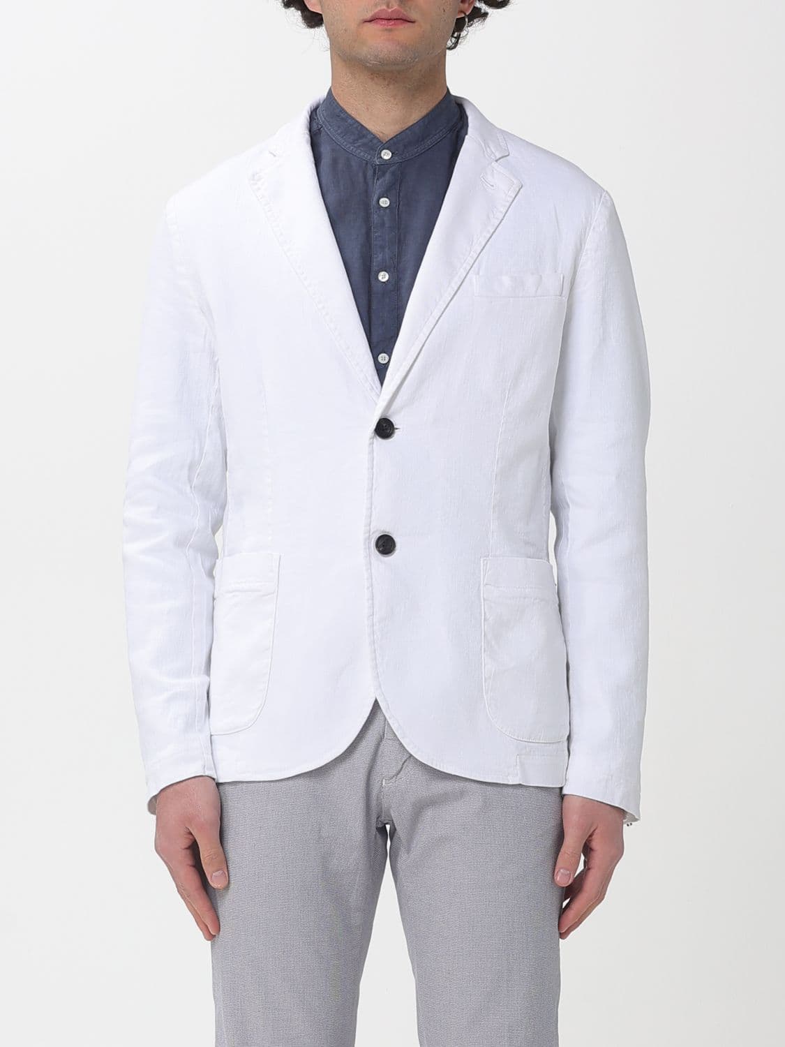 Mason's Single Breasted Cotton And Linen Blazer