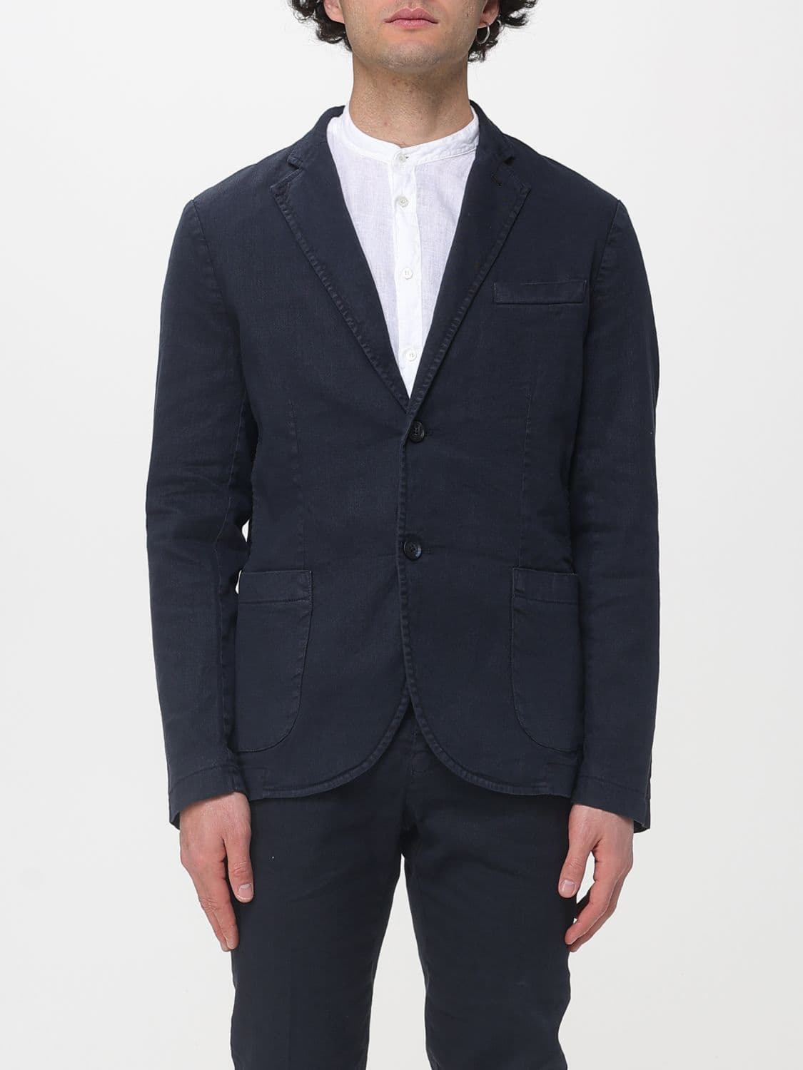 Mason's Single Breasted Cotton And Linen Blazer