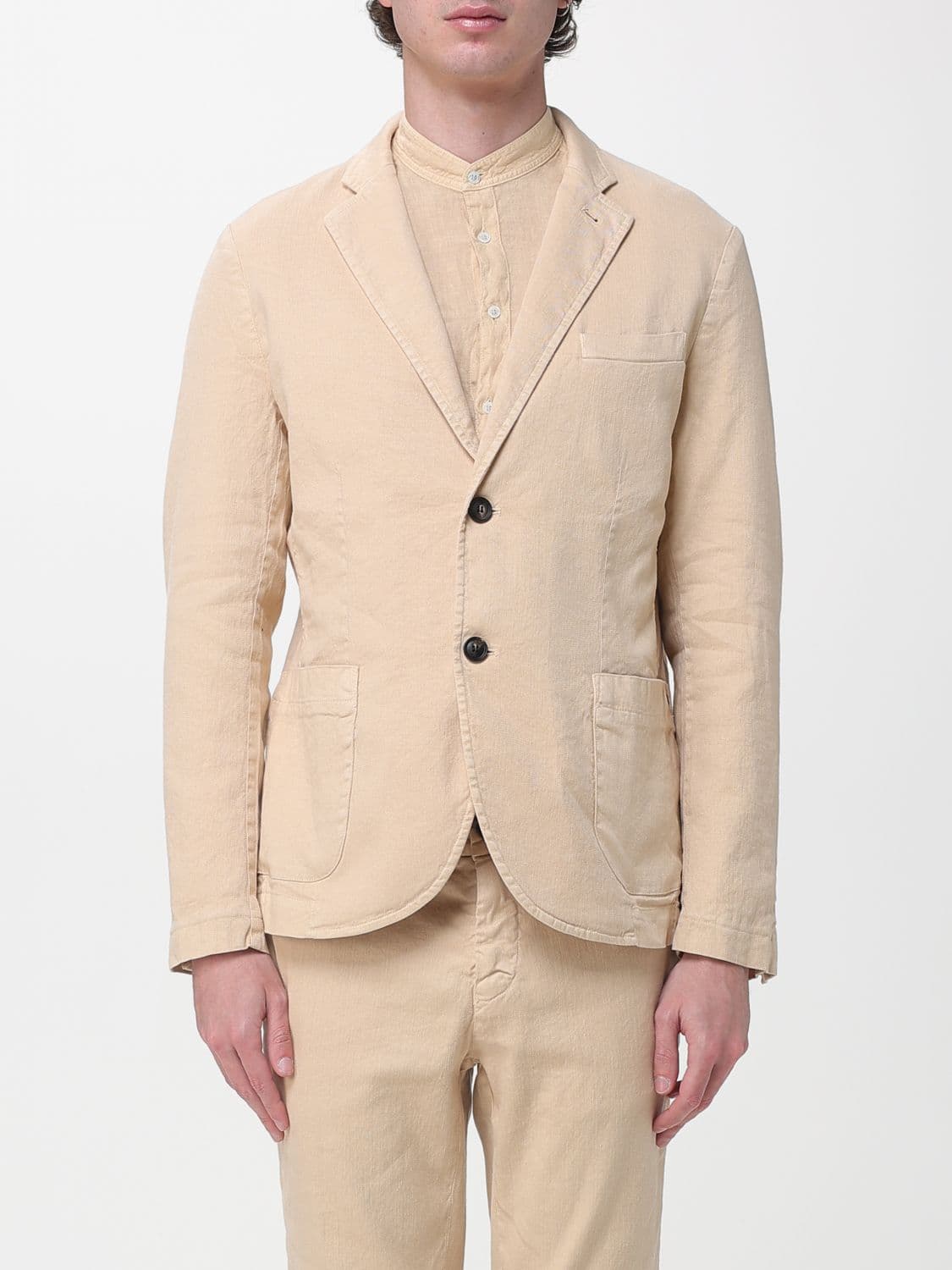 Mason's Single Breasted Cotton And Linen Blazer