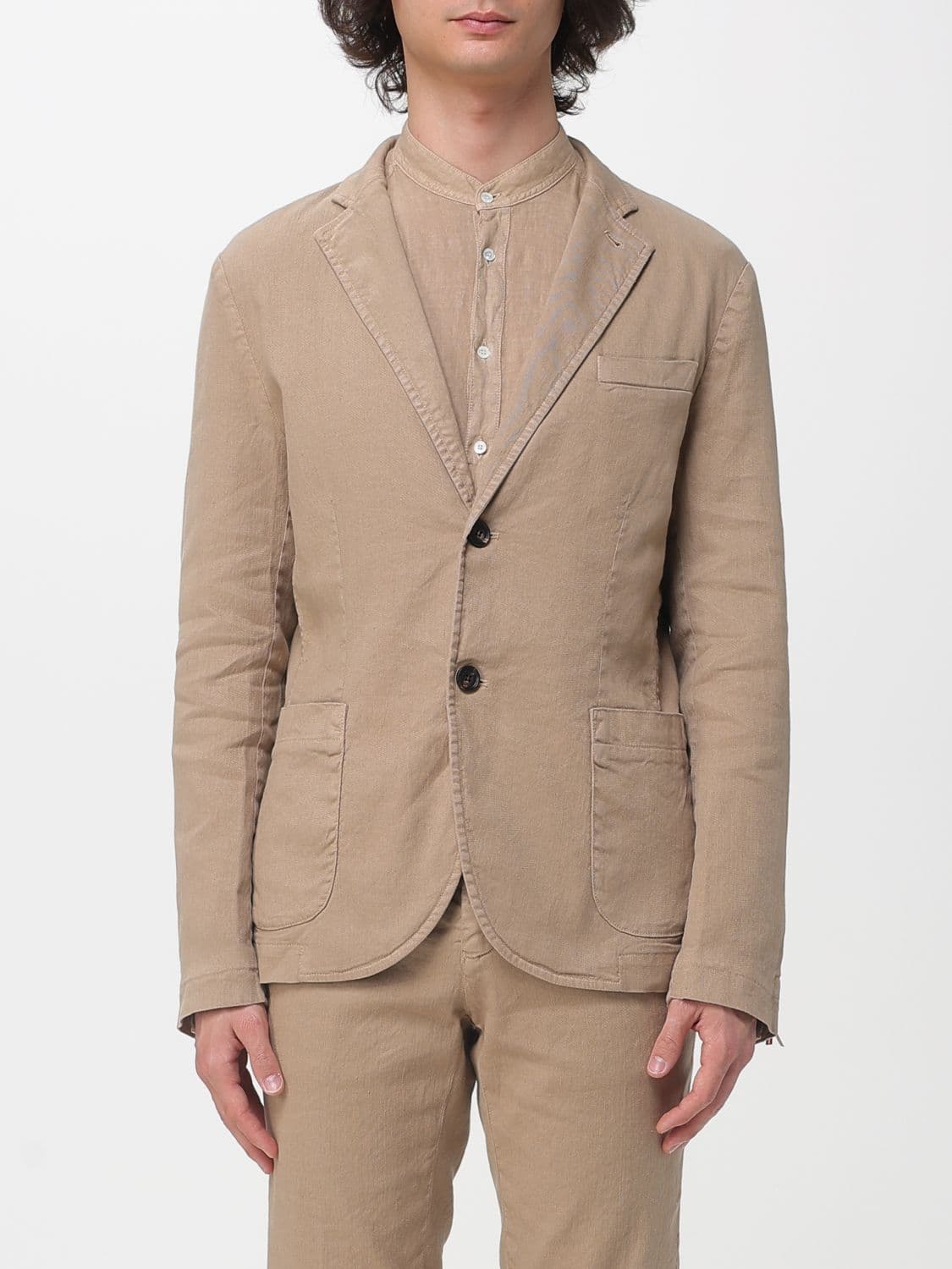 Mason's Single Breasted Cotton And Linen Blazer