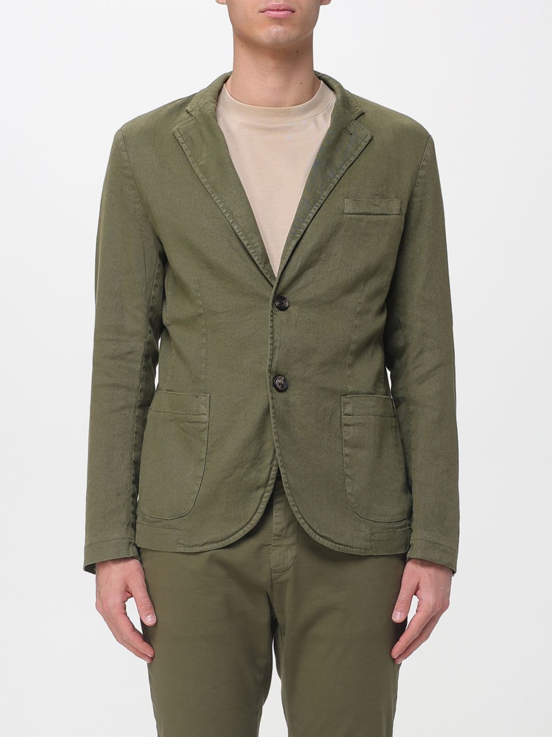 Mason's Single Breasted Cotton And Linen Blazer
