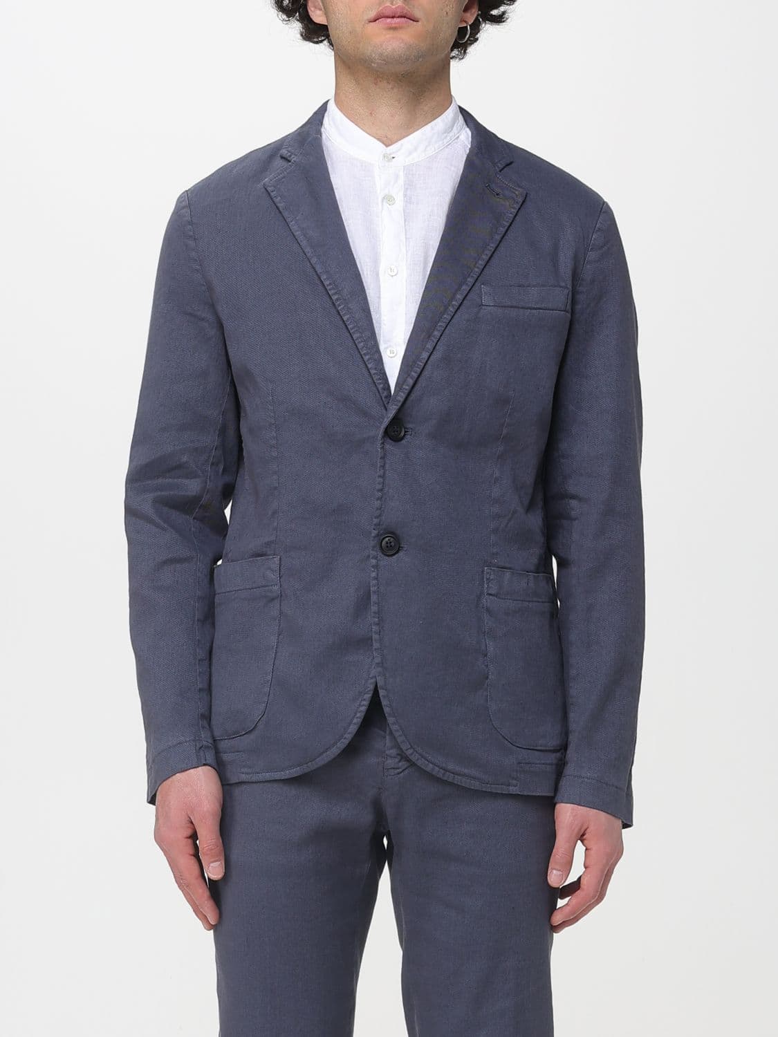 Mason's Single Breasted Cotton And Linen Blazer