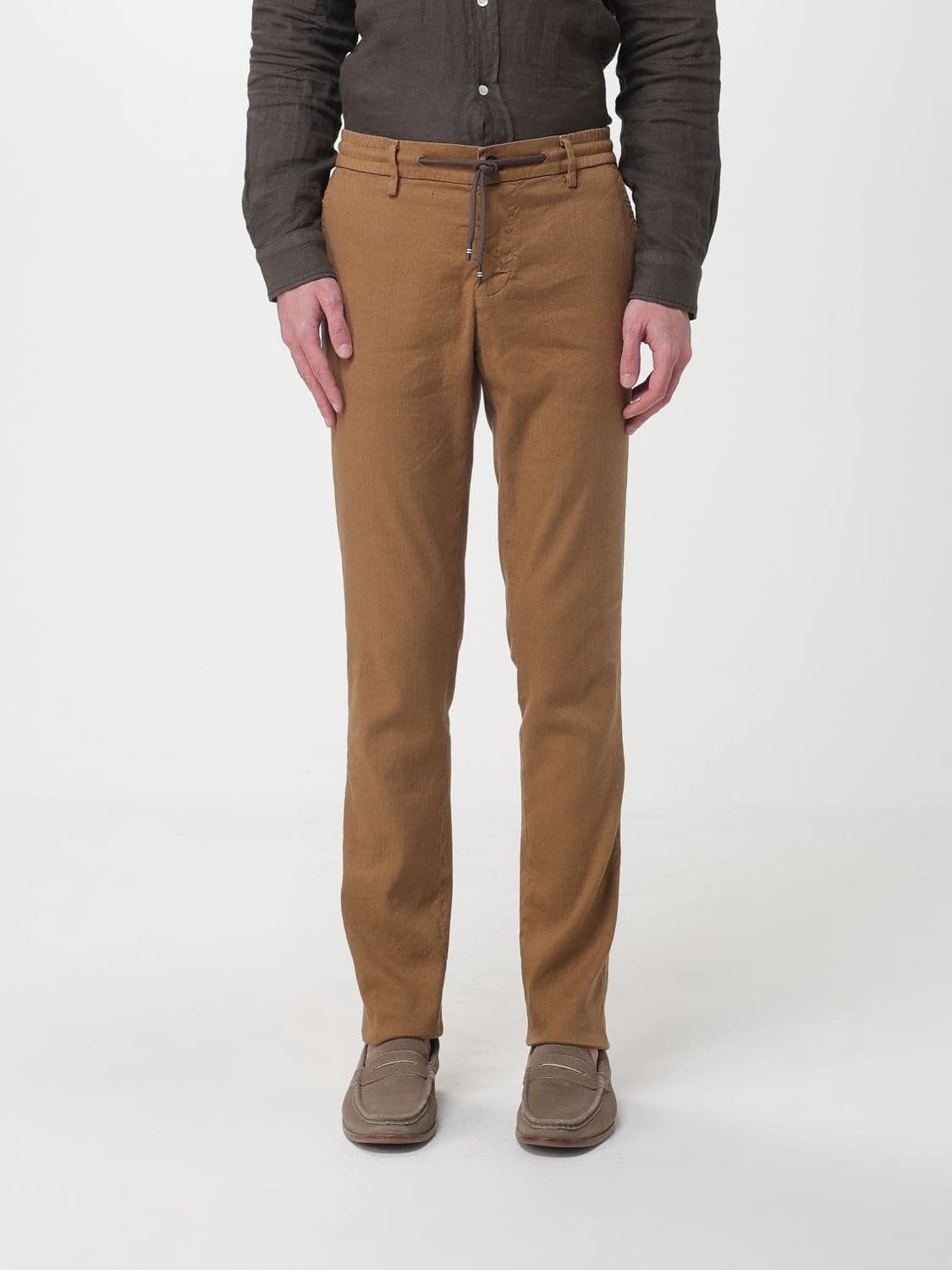 Mason's Linen And Cotton Blend Drawstring Trousers
