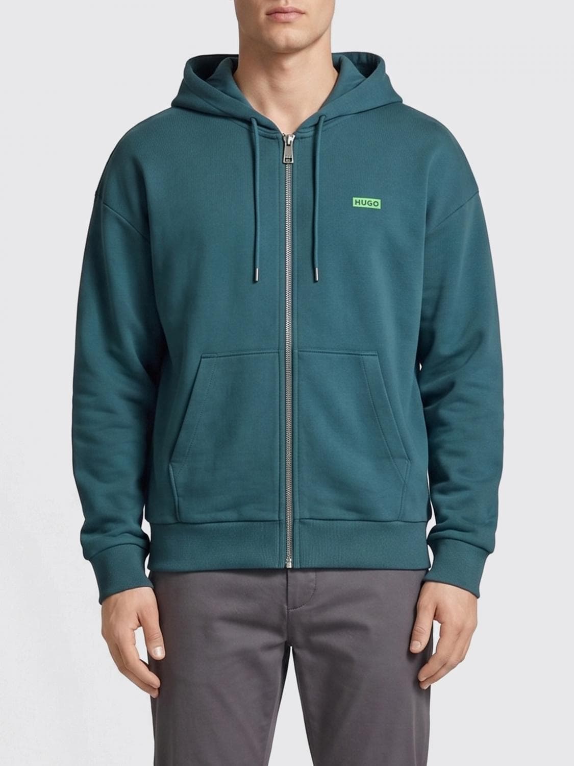 Hugo Cotton Hoodie With Zip