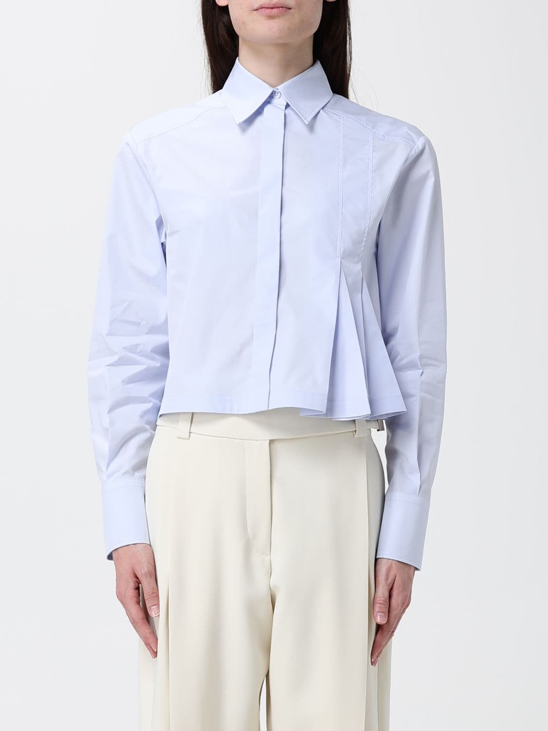 Sportmax Cotton Shirt With Pleated Detail