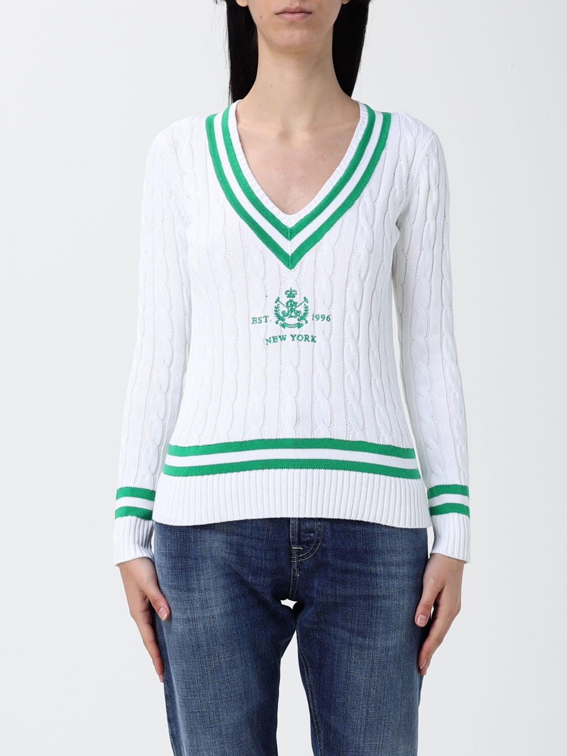 Lauren Ralph Lauren V-Neck Sweater with Logo · S