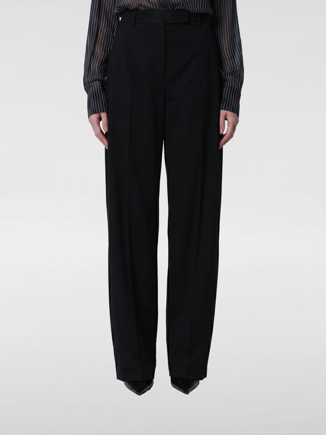 Thelatest Dina Stretch Cotton Baggy Trousers