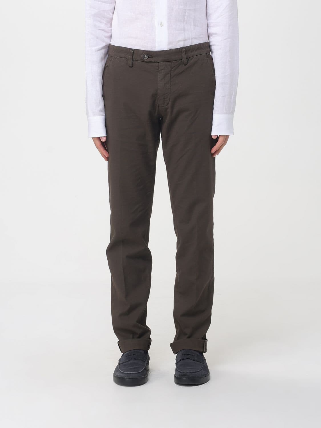 Mason's Cotton and Linen Stretch Chino Trousers