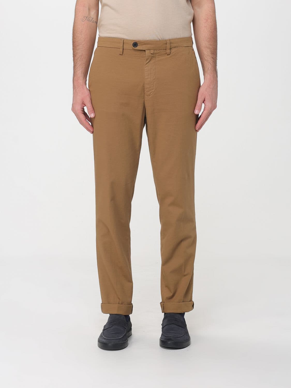 Mason's Stretch Cotton and Linen Chino Trousers