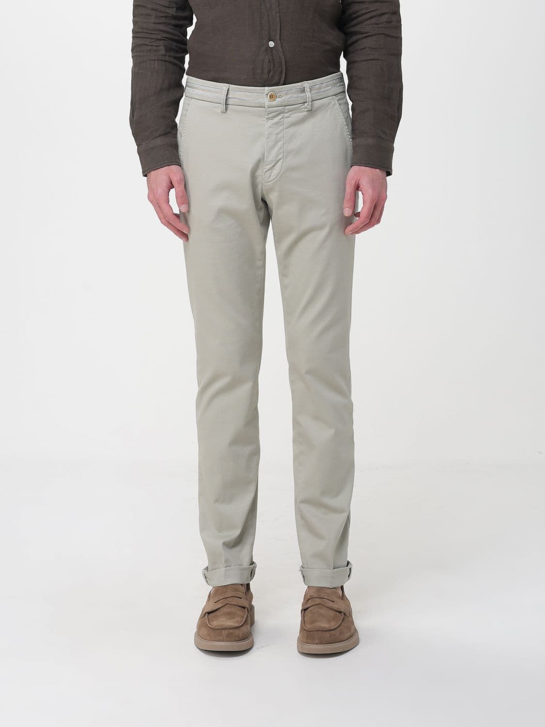 Mason's Cotton and Wool Blend Chino Trousers