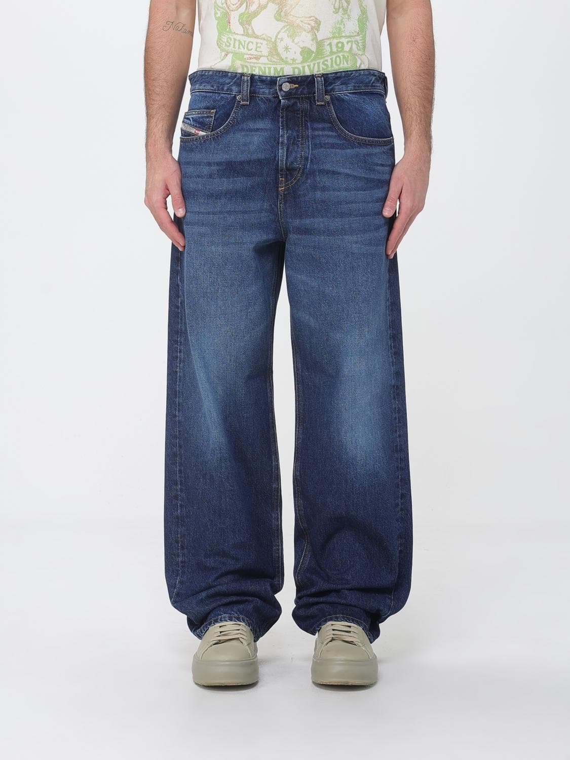 Diesel D-Macro Denim Wide Leg Jeans