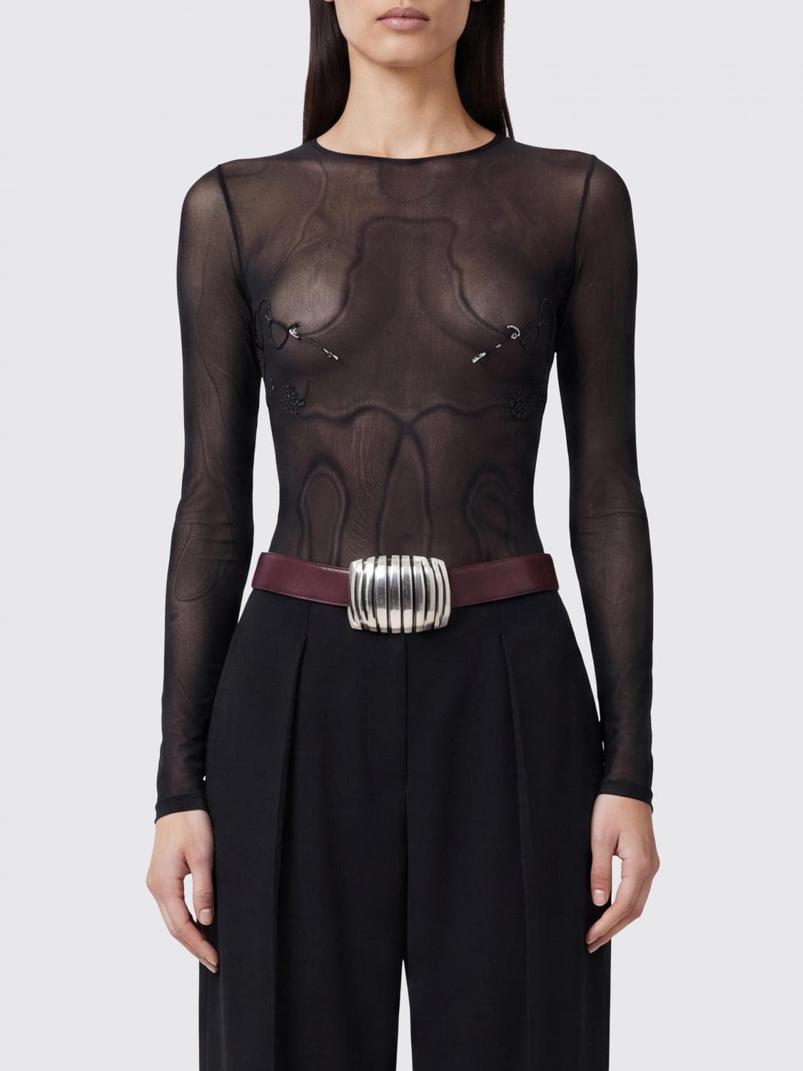 Jean Paul Gaultier Crew Neck Top In Jersey