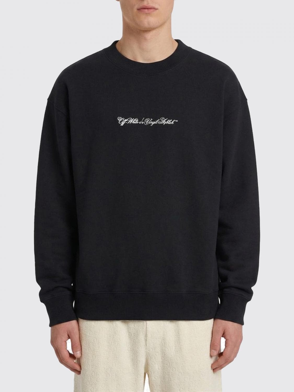 Off-White Cotton Crewneck Sweatshirt