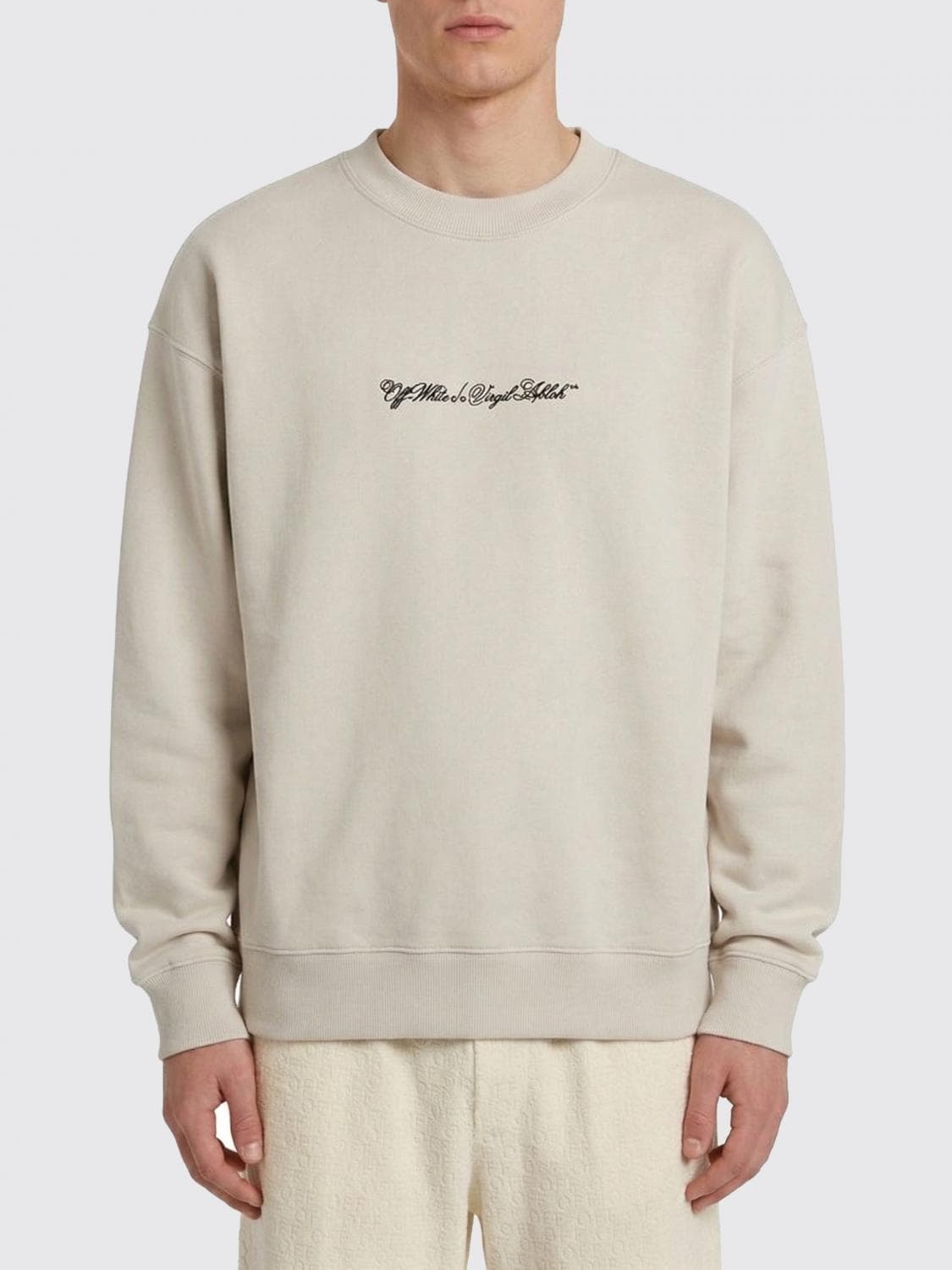 Off-White Cotton Crewneck Sweatshirt