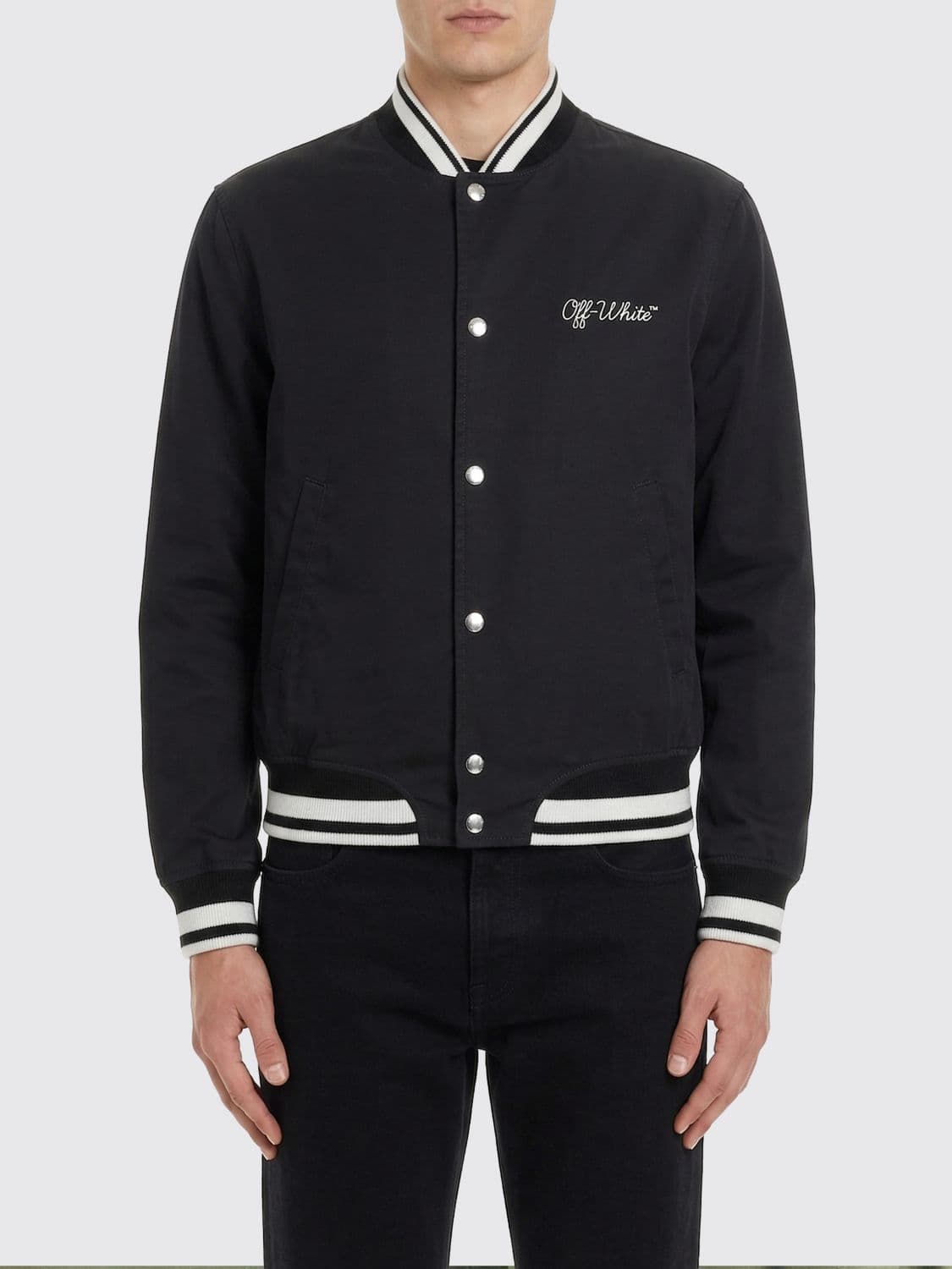 Off-White Cotton Varsity Jacket