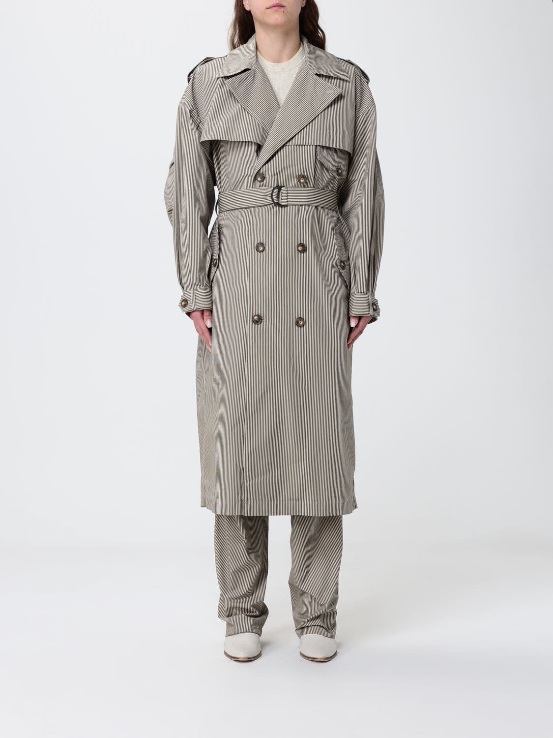 Isabel Marant Etoile Striped Cotton Double-Breasted Trench Coat