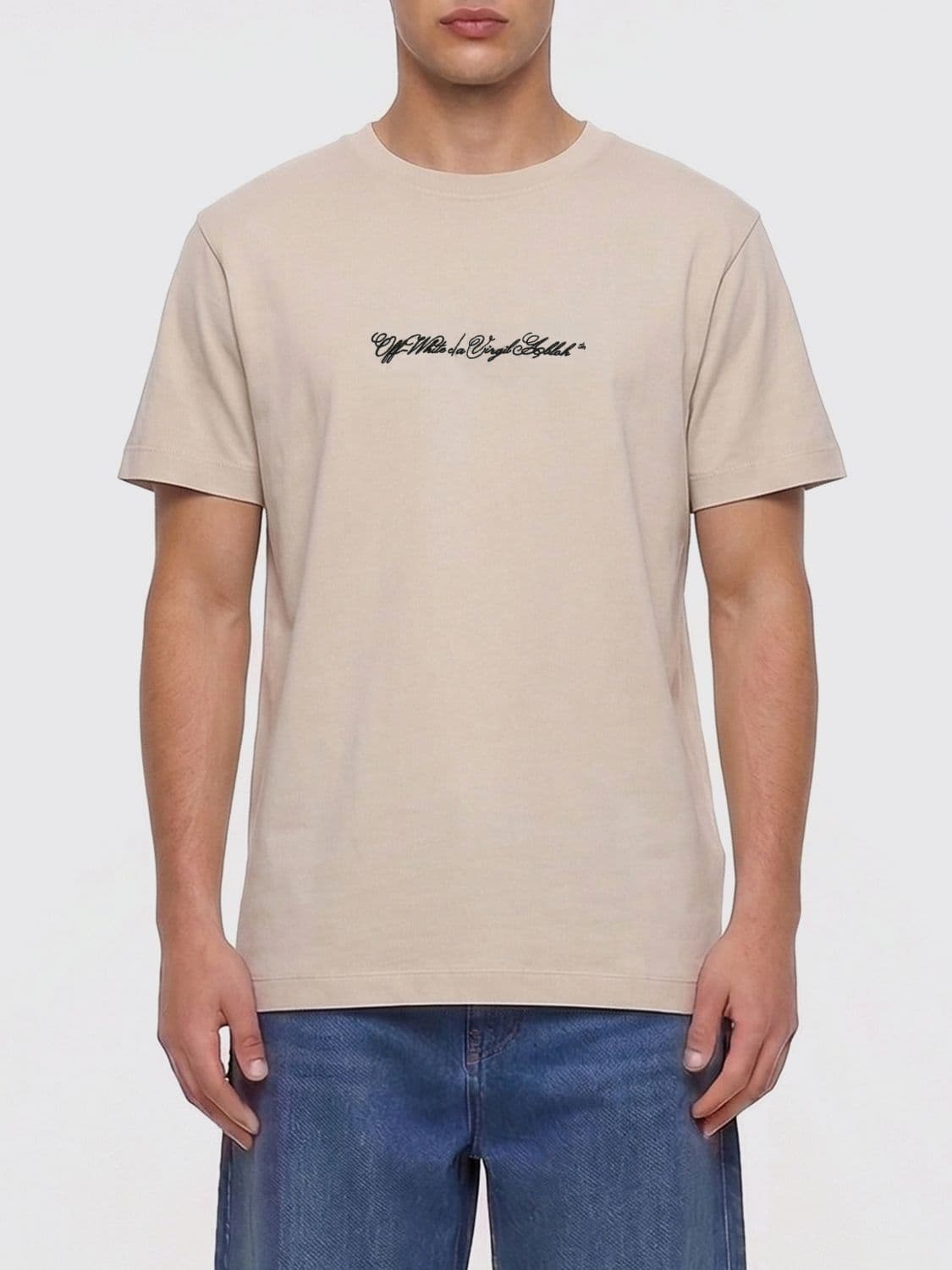 Off-White Cotton Crewneck T-Shirt