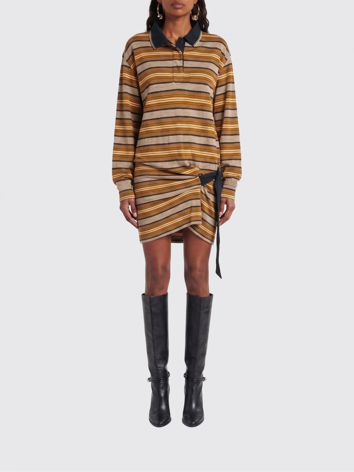 Isabel Marant Etoile Striped Cotton Polo Dress