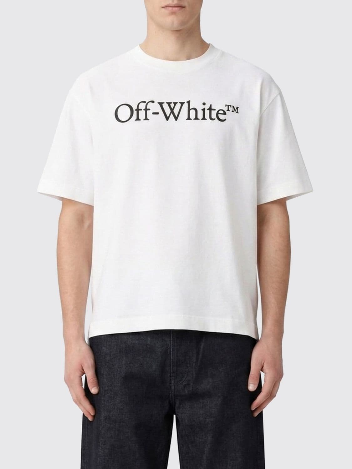 Off-White Cotton T-Shirt with Logo