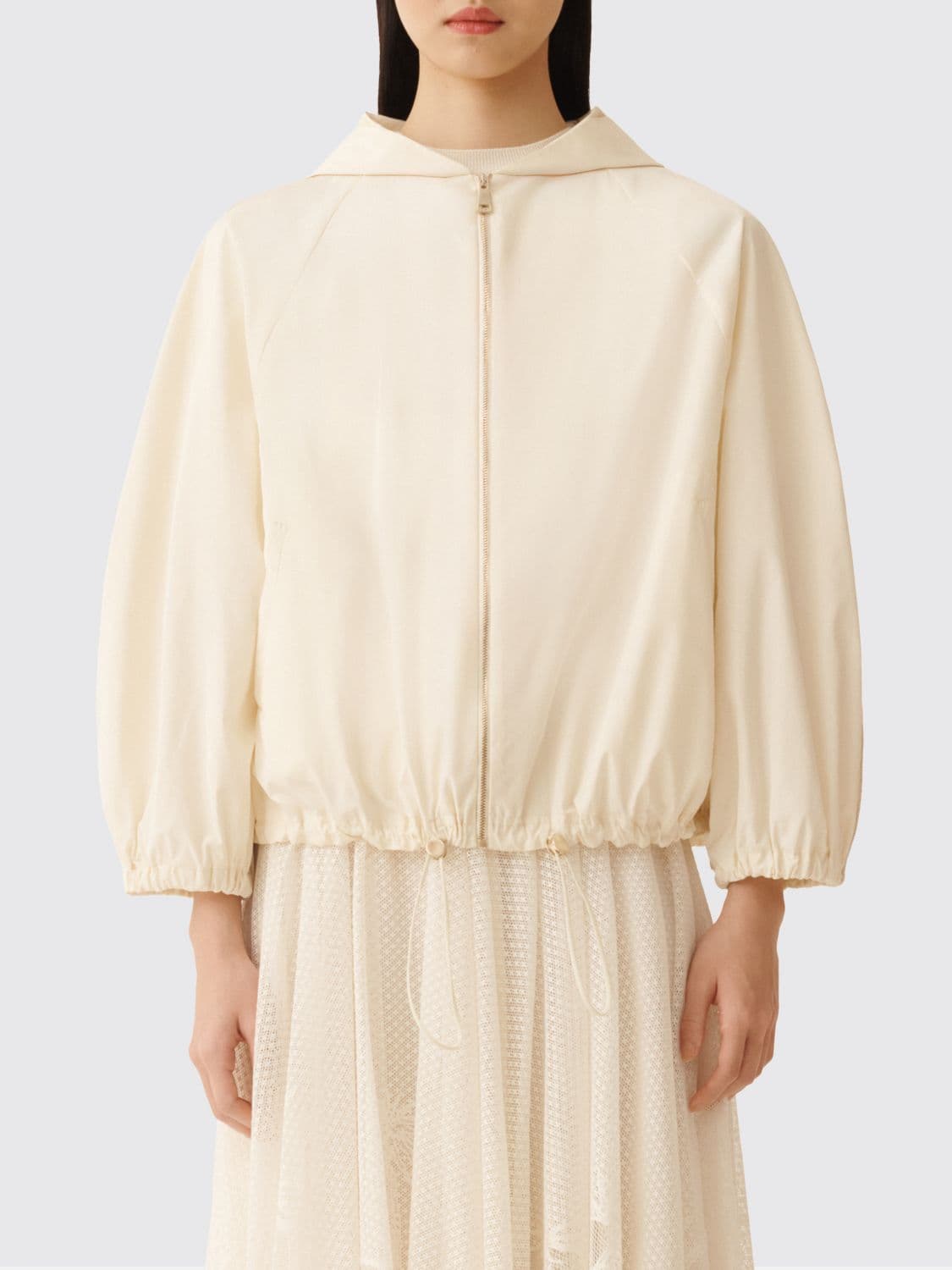 Fabiana Filippi Polyester Bomber Jacket with Hood · 40