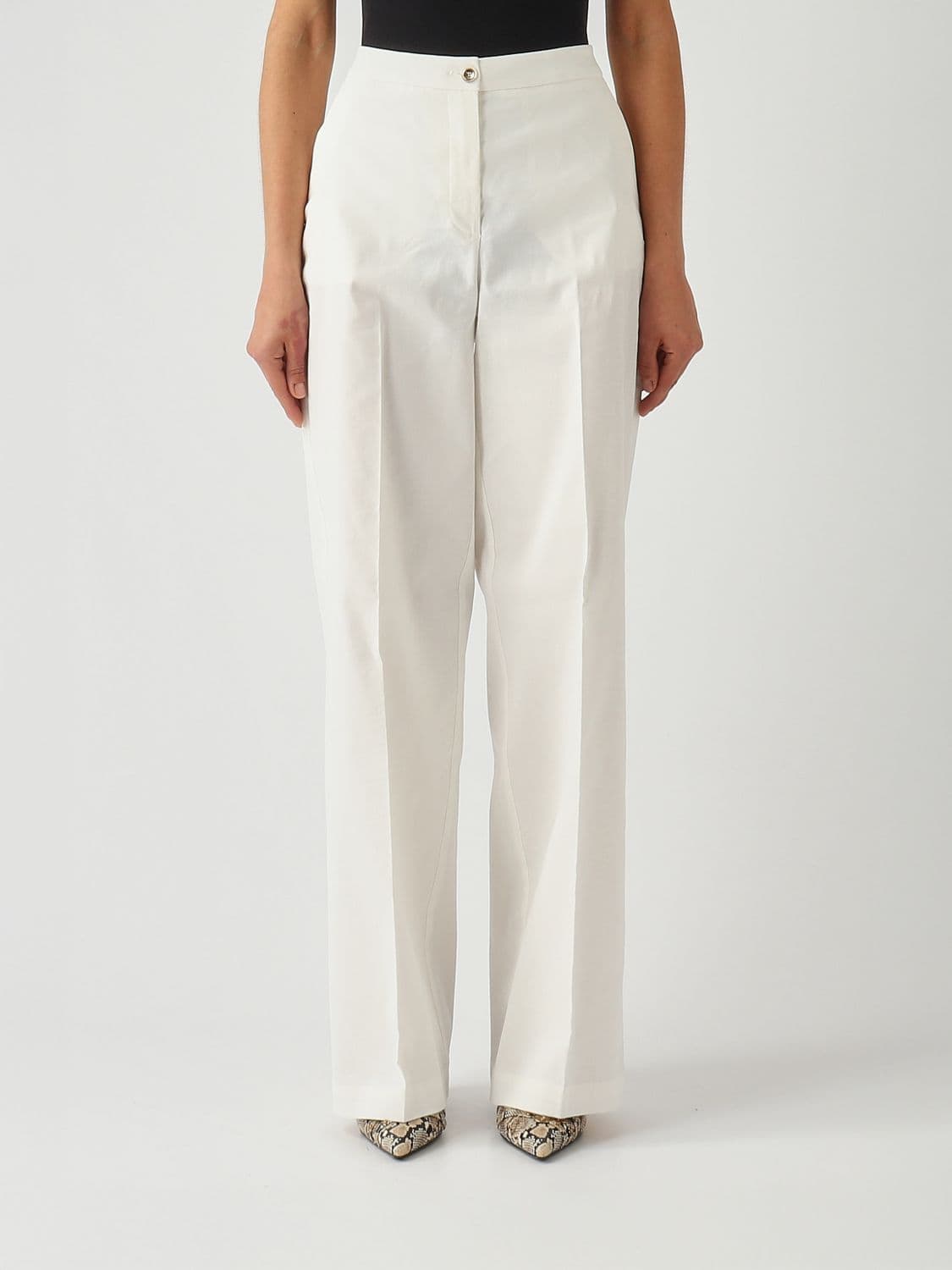 Pinko Linen Blend Palazzo Trousers · 44
