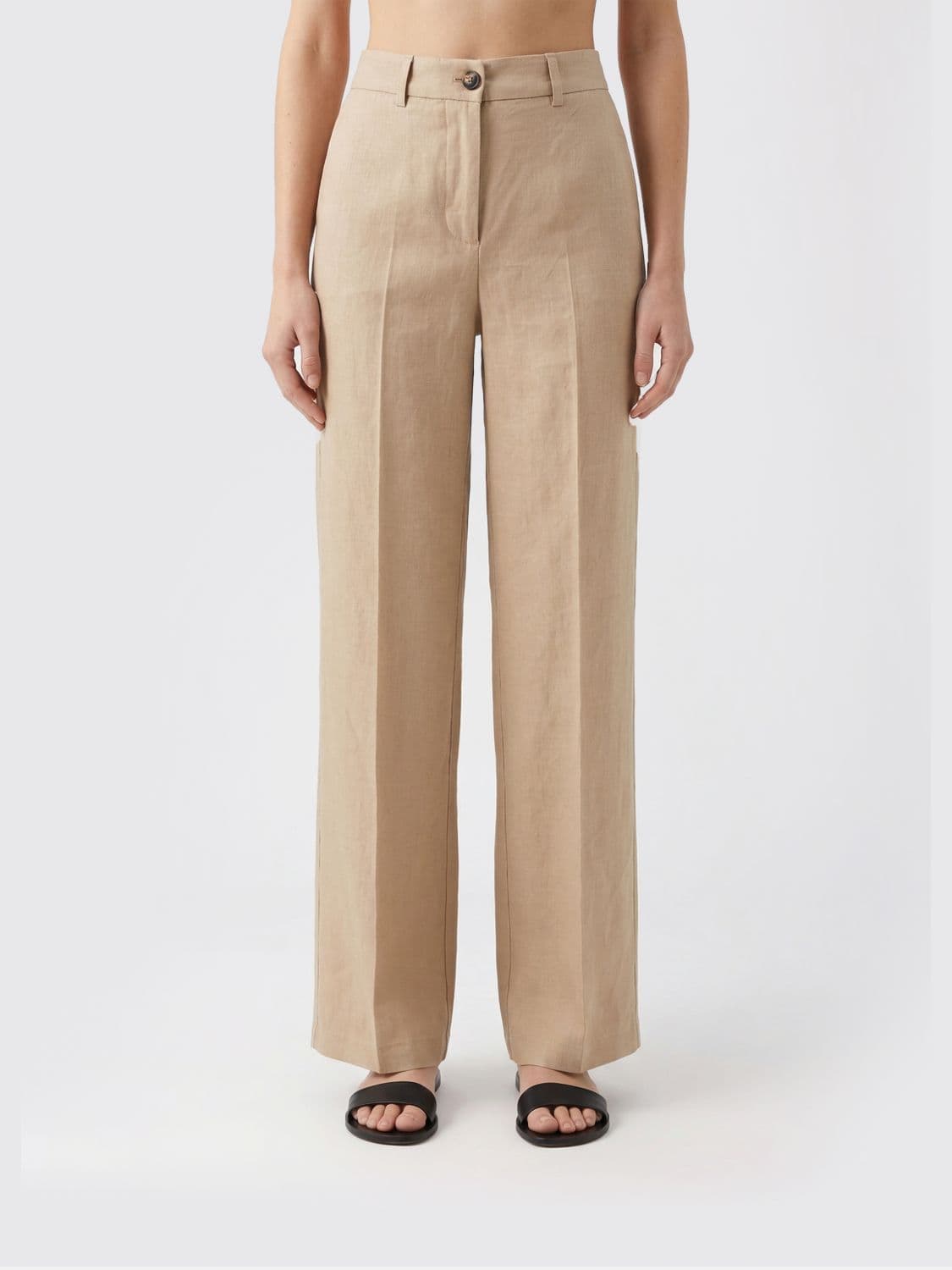 Pinko Linen Blend Palazzo Trousers