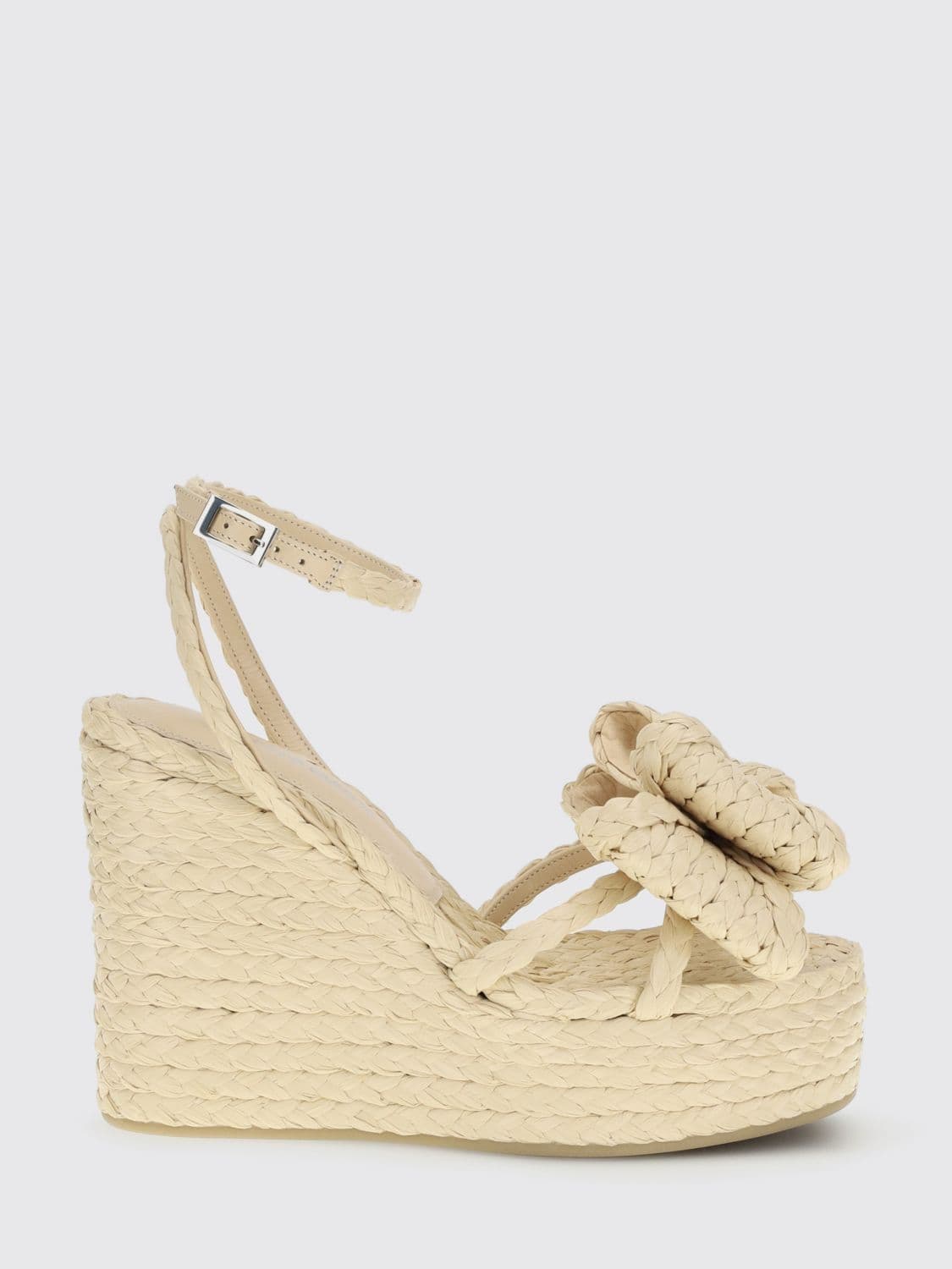 Mach & mach Braided Raffia Wedge Sandal