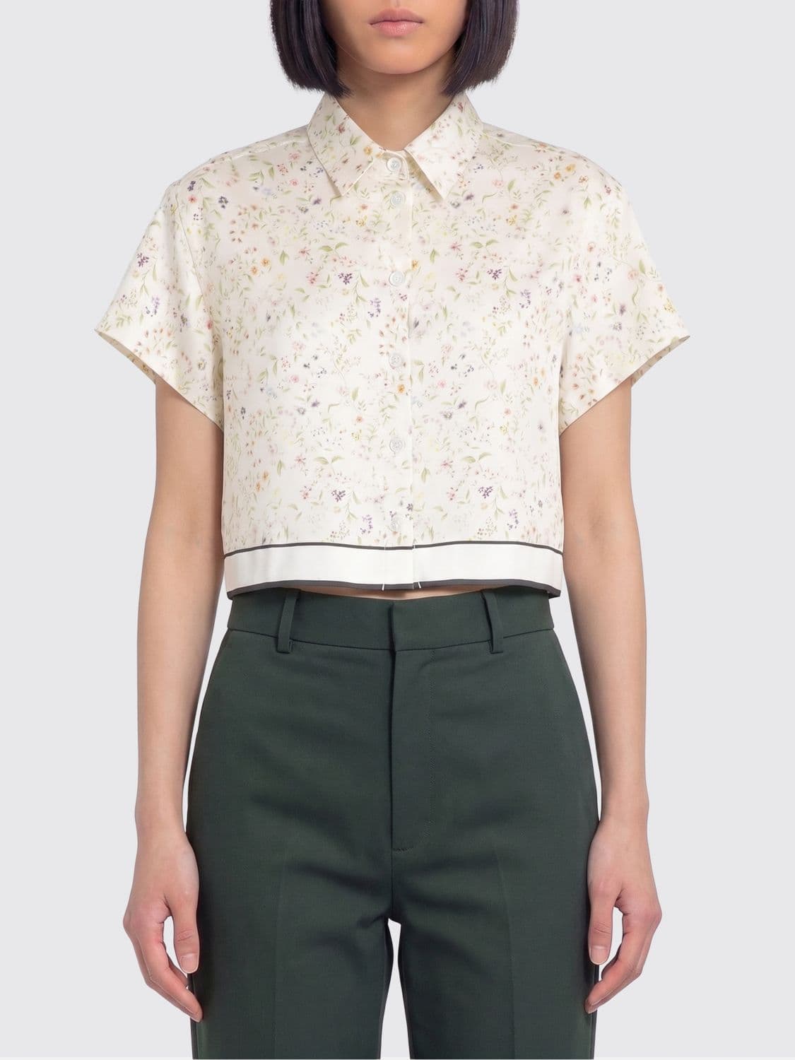 Tela Satin Shirt with Floral Print · 42