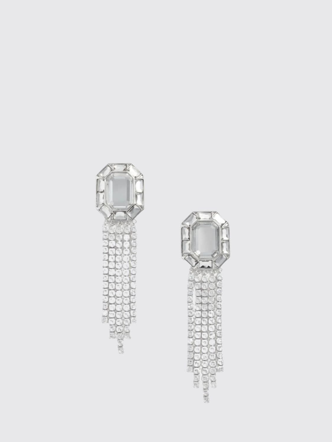 Self-Portrait Brass Earrings with Set Rhinestones