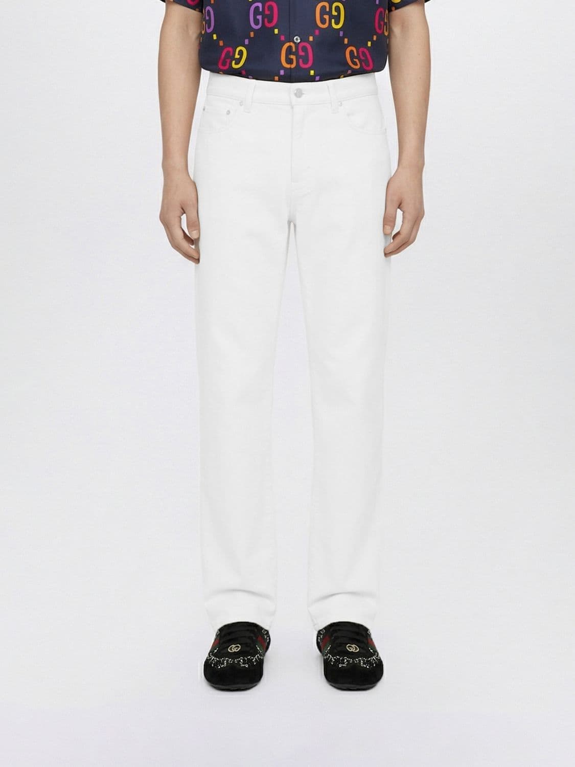 Gucci Cotton Denim Jeans with Horsebit